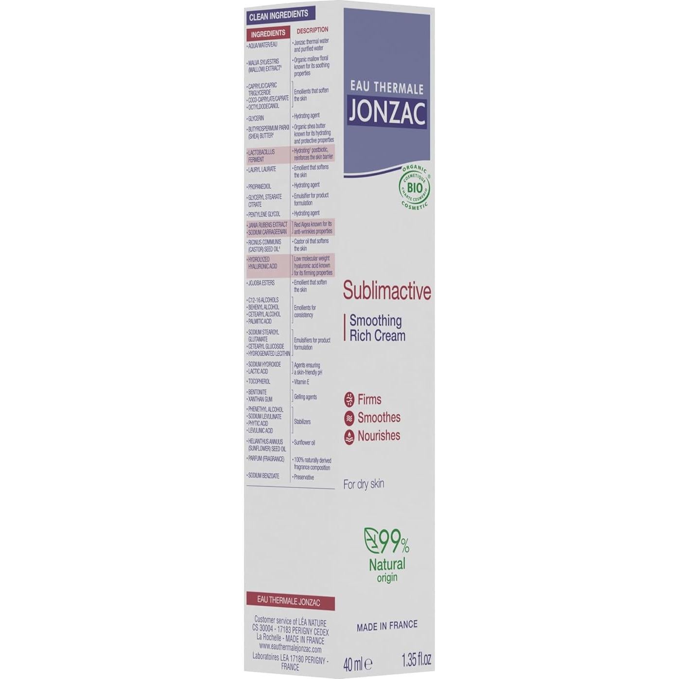 Crema Suavizante Orgánica Anti-Envejecimiento Jonzac 40ml