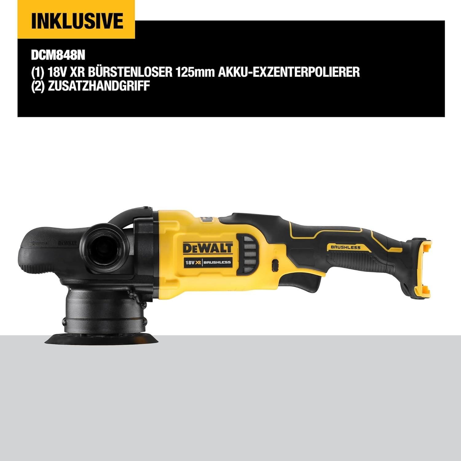 DCM848N-XJ XR Brushless Polisher 125mm 18V, Bare Unit