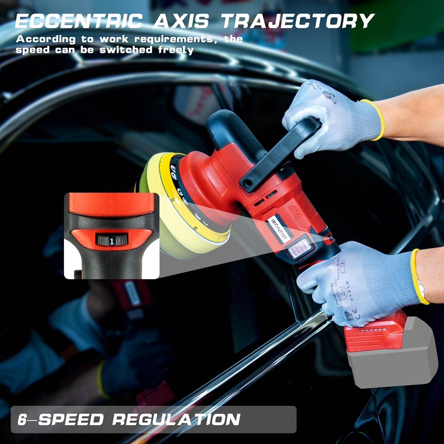 Pulidora Orbital Inalámbrica IRONFIST 6" 750-6800RPM