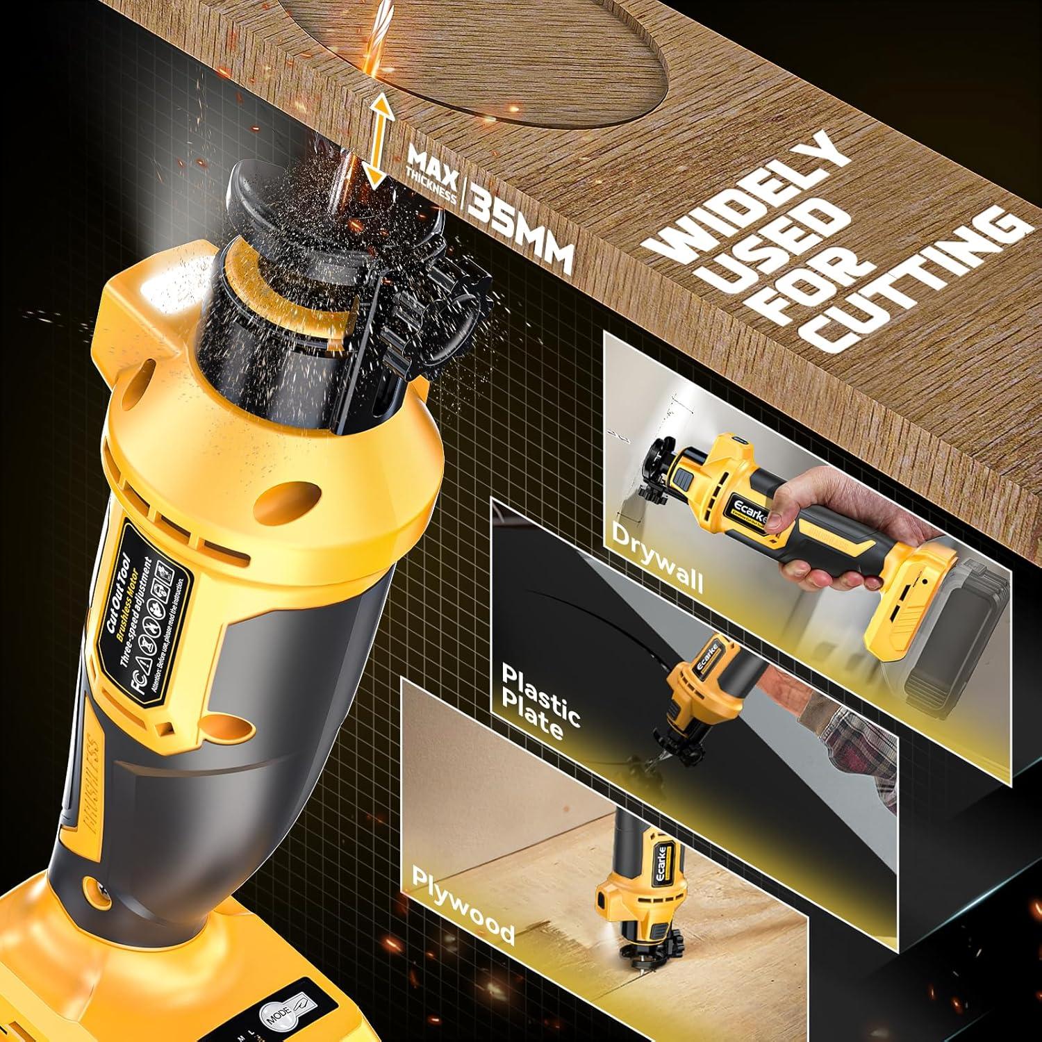 Router Inalámbrico Ecarke 20V para Paneles de Yeso 30000 RPM