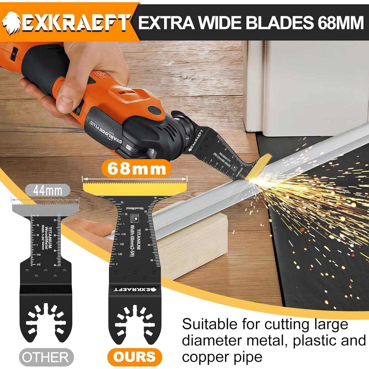 30 Hojas de Sierra Oscilante Titanio EXKRAEFT 3,4-6,8 cm