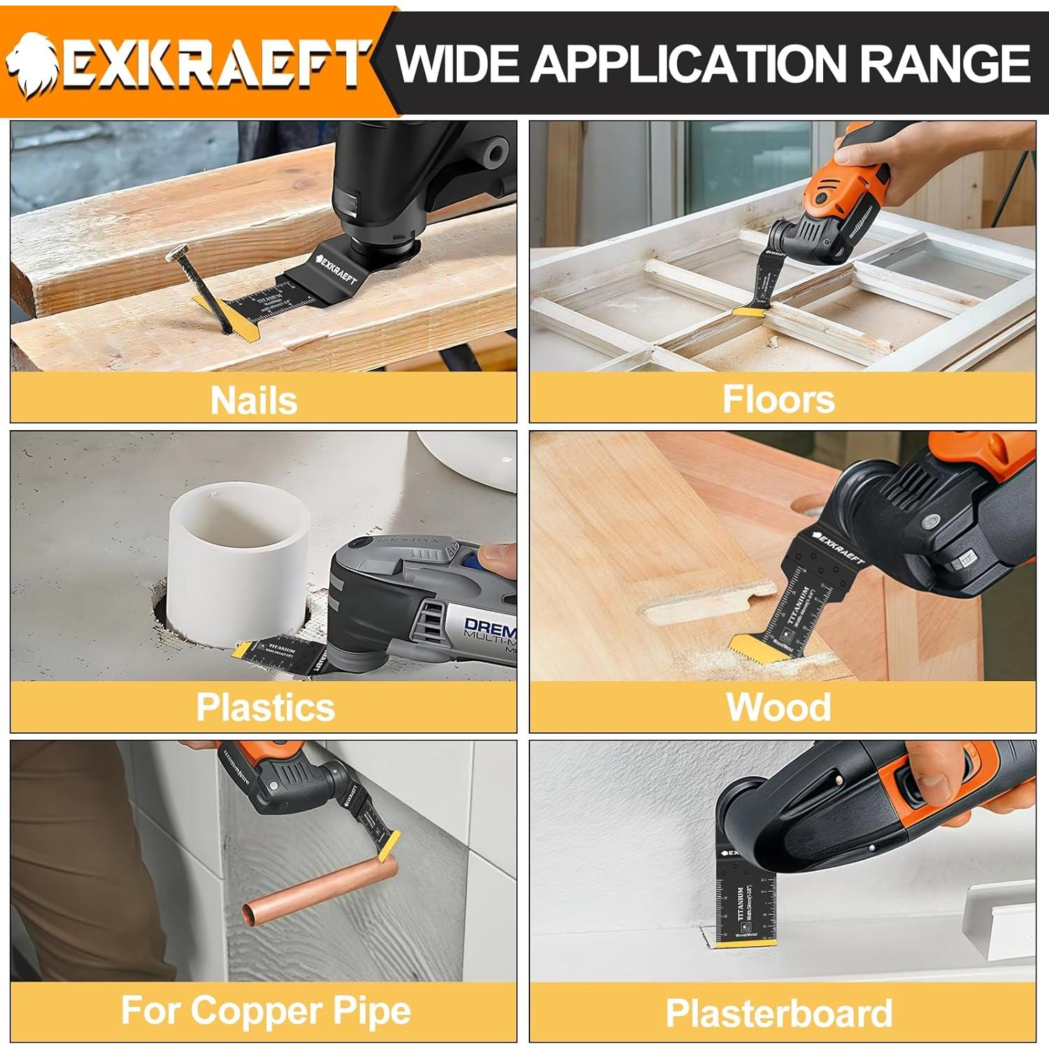 30 Hojas de Sierra Oscilante Titanio EXKRAEFT 3,4-6,8 cm