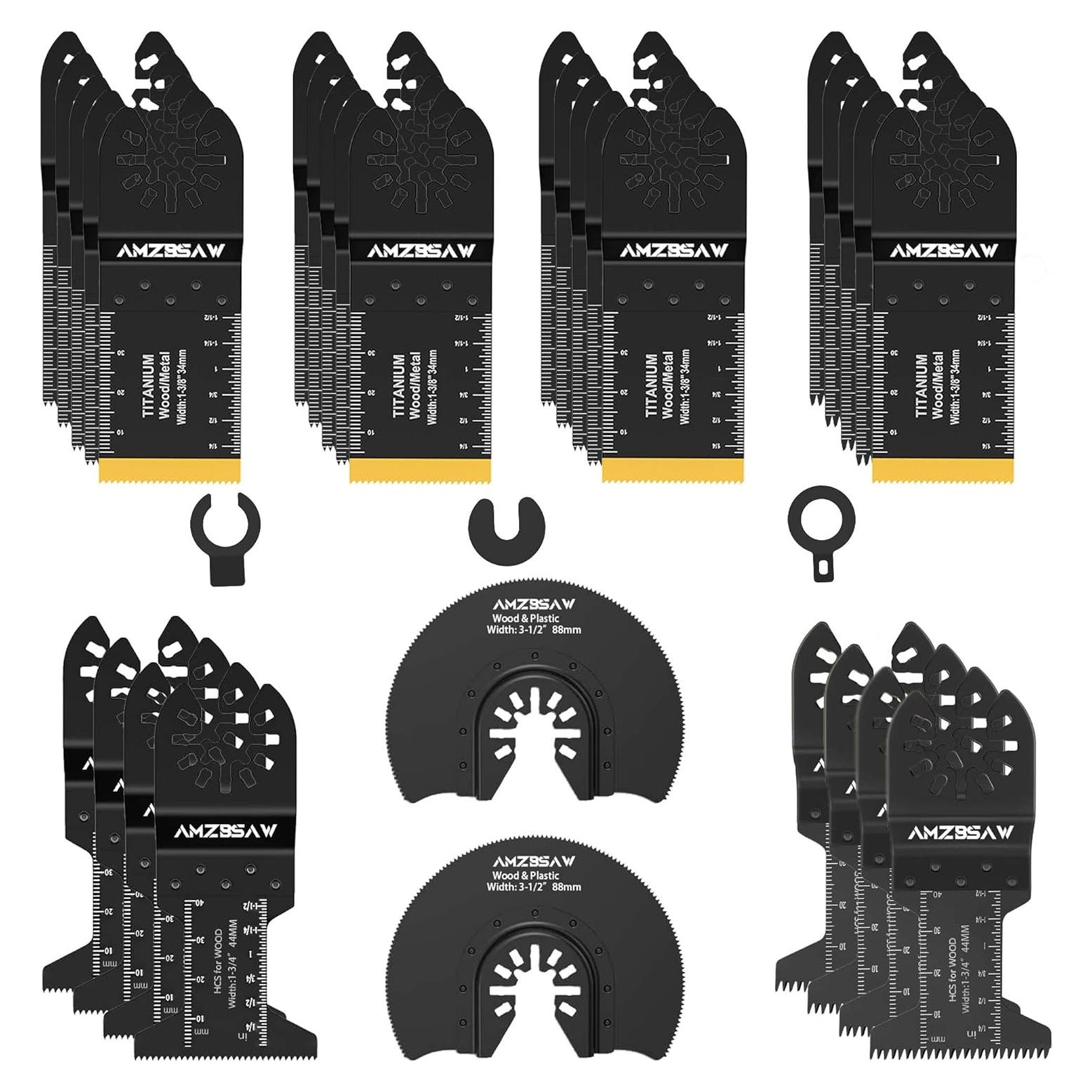 30 Piezas Hojas de Sierra Oscilante AMZBSAW para Madera y Metal