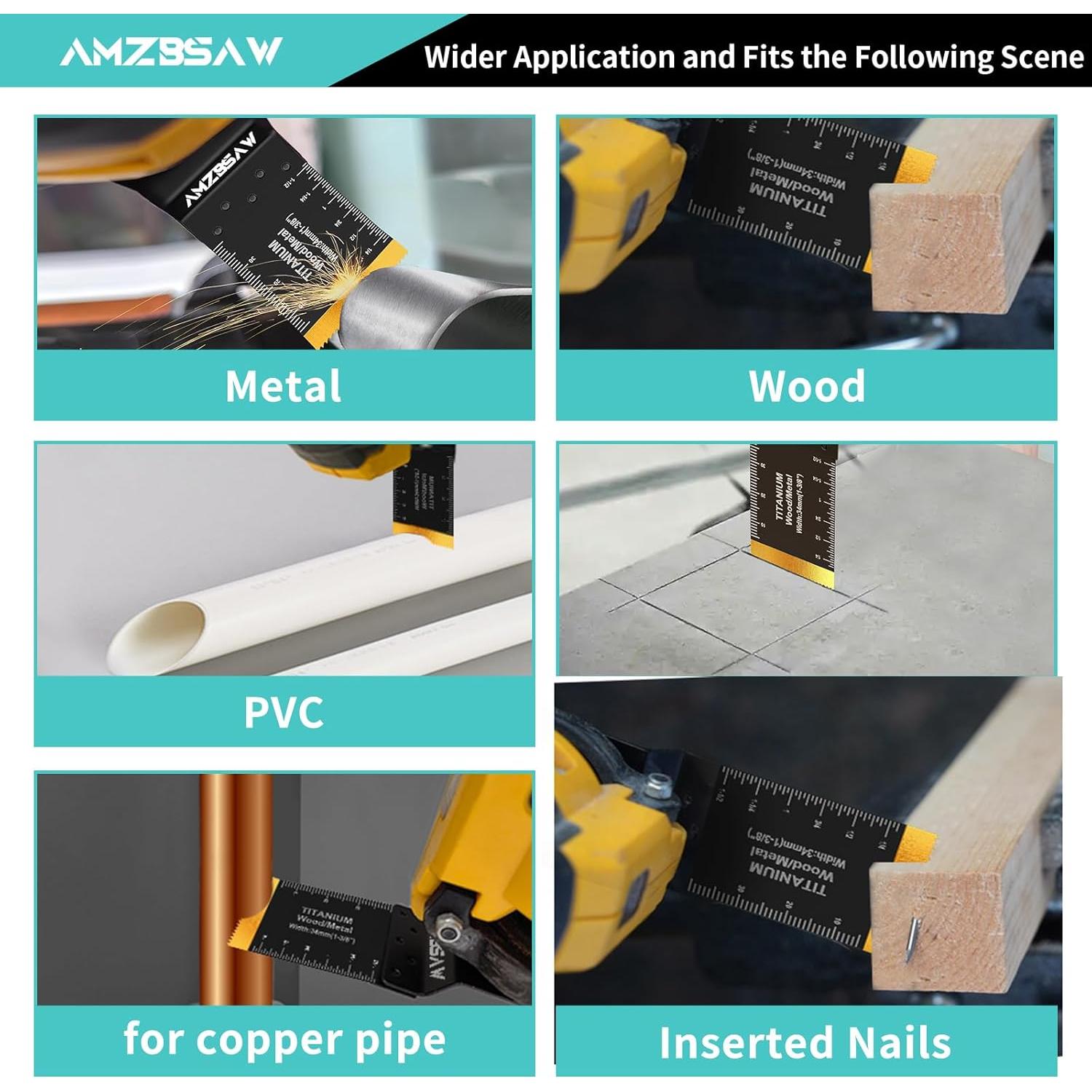30 Piezas Hojas de Sierra Oscilante AMZBSAW para Madera y Metal