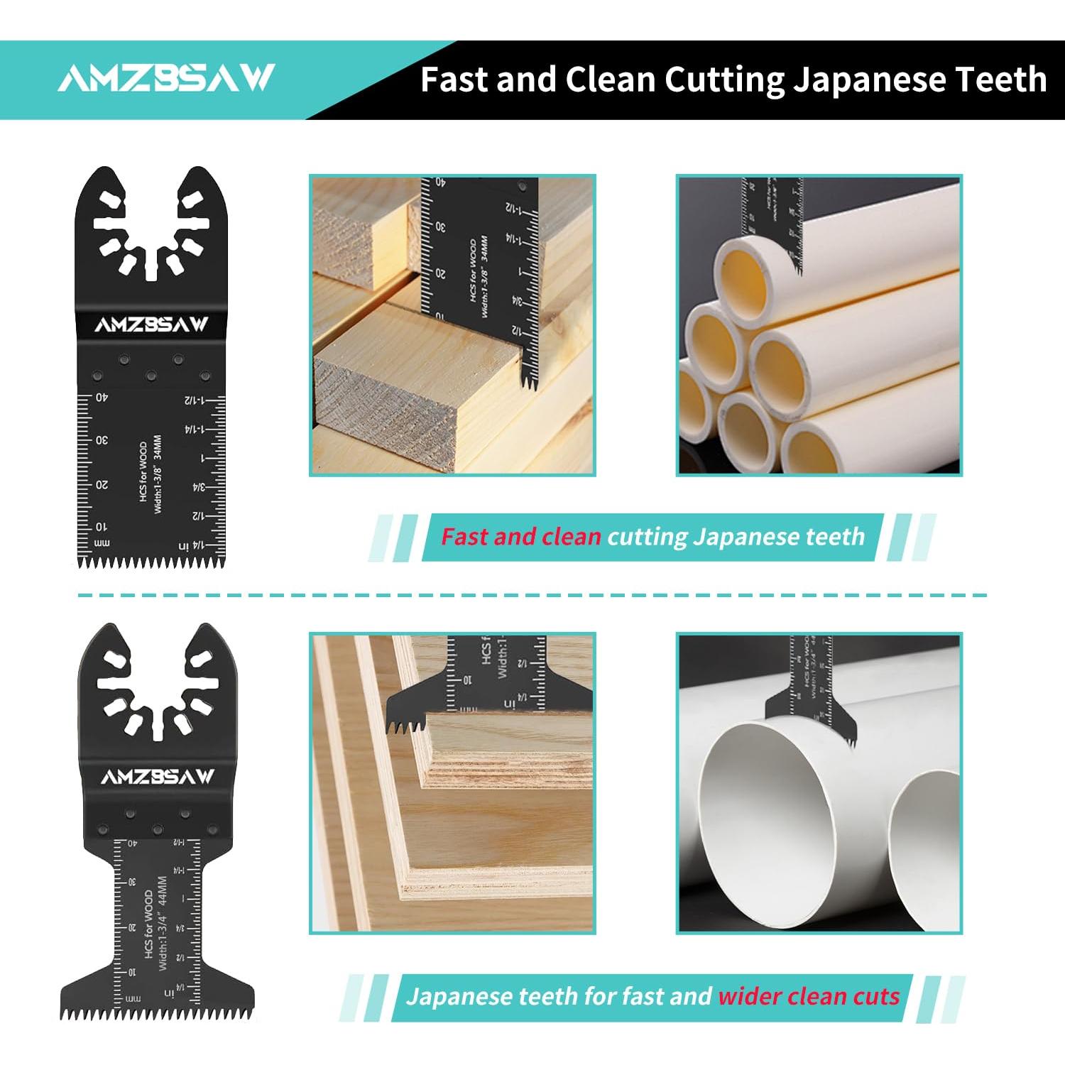 30 Piezas Hojas de Sierra Oscilante AMZBSAW para Madera y Metal