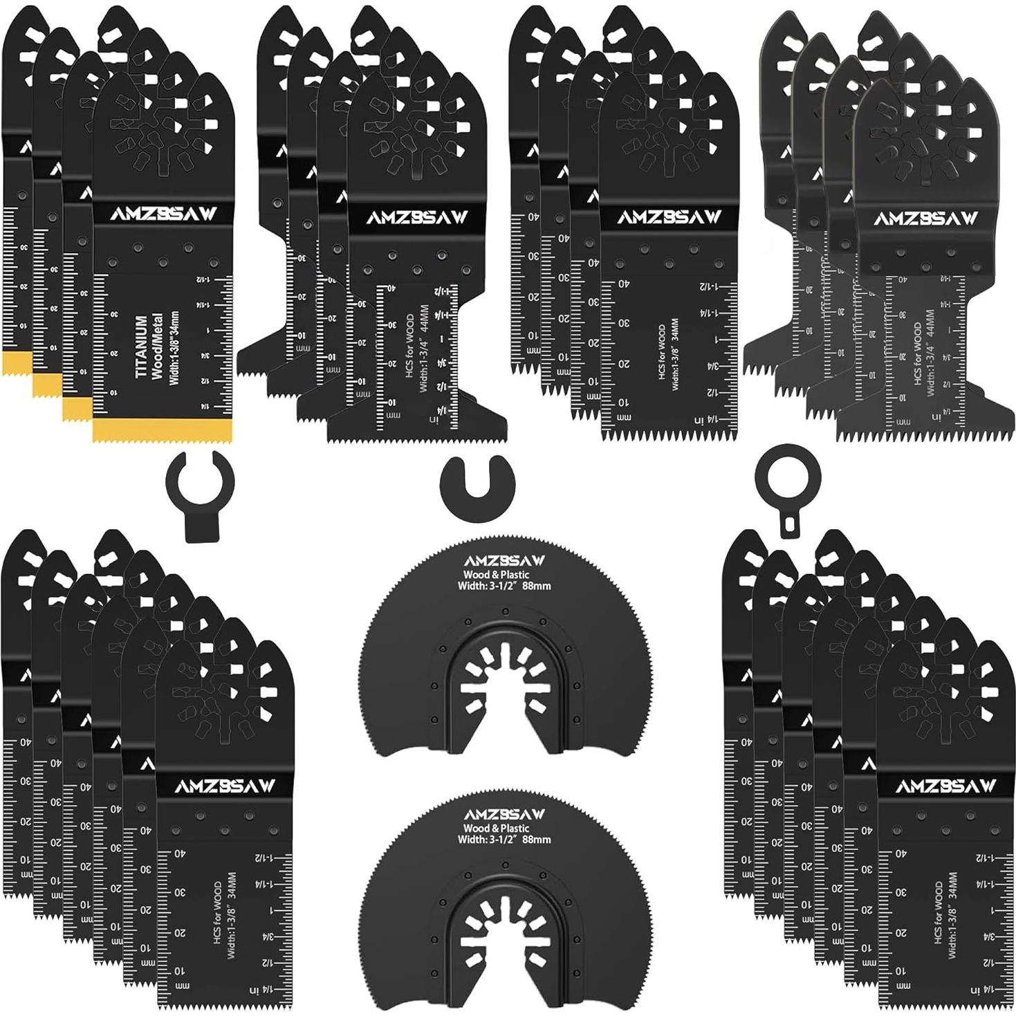 30 Piezas Hojas de Sierra Oscilante AMZBSAW para Madera y Metal