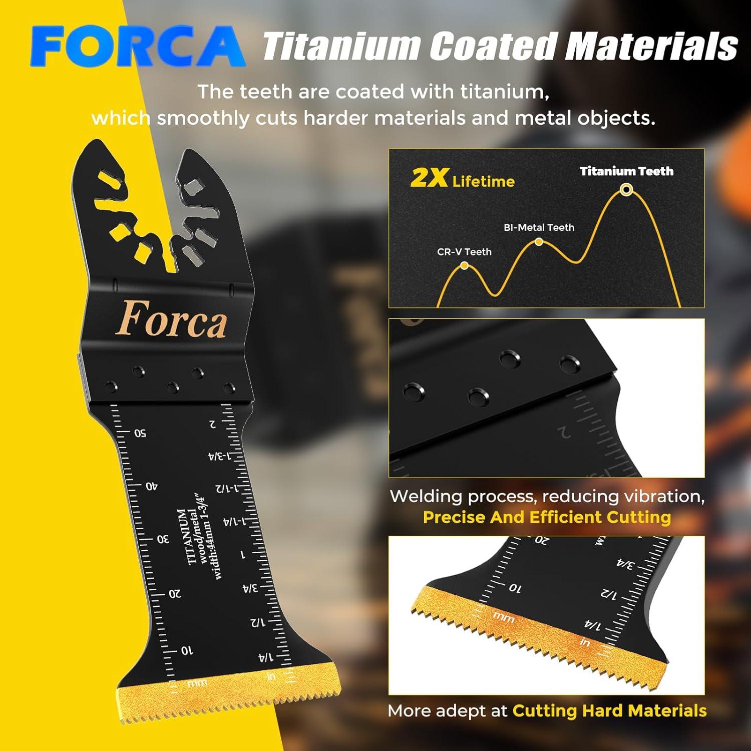 Cuchillas Oscilantes Forca 25pcs Titanio Corte Metal Madera