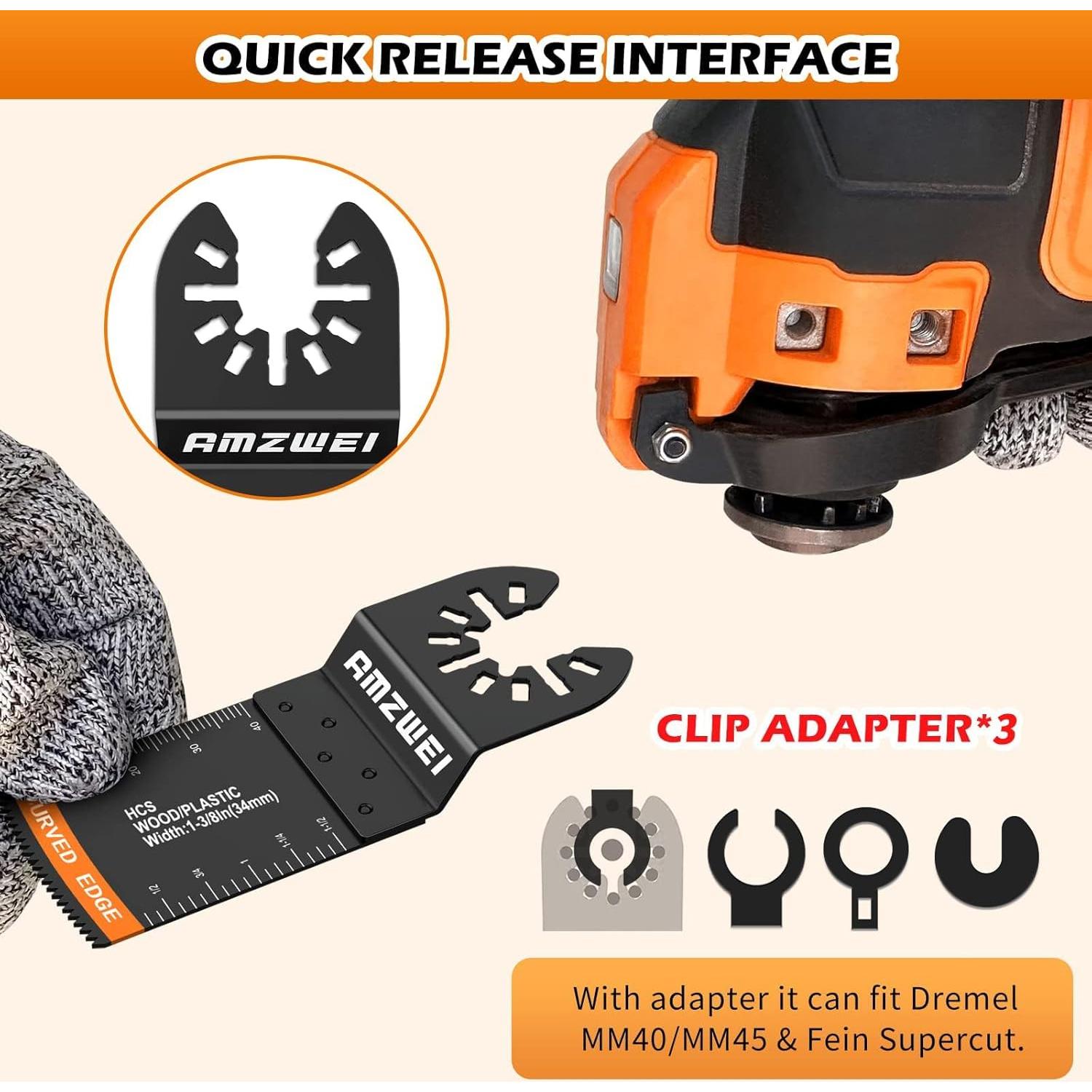 30 Cuchillas Multiherramienta AMZWEI Titanio Universal