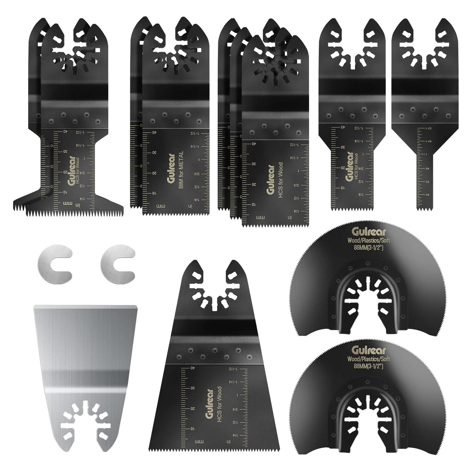 15PCS Kit Cuchillas Oscilantes Gulrear para Madera y Metal