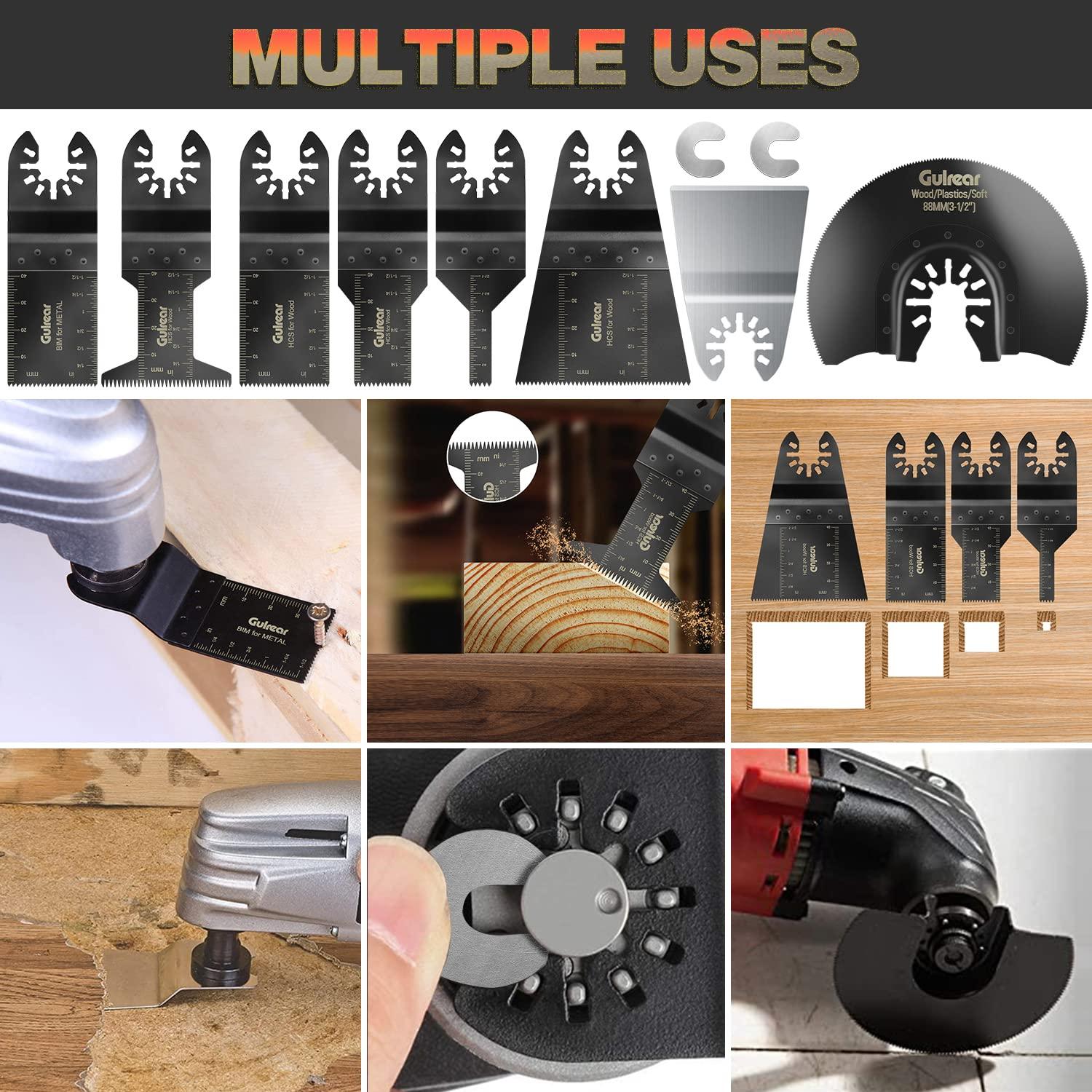 15PCS Kit Cuchillas Oscilantes Gulrear para Madera y Metal