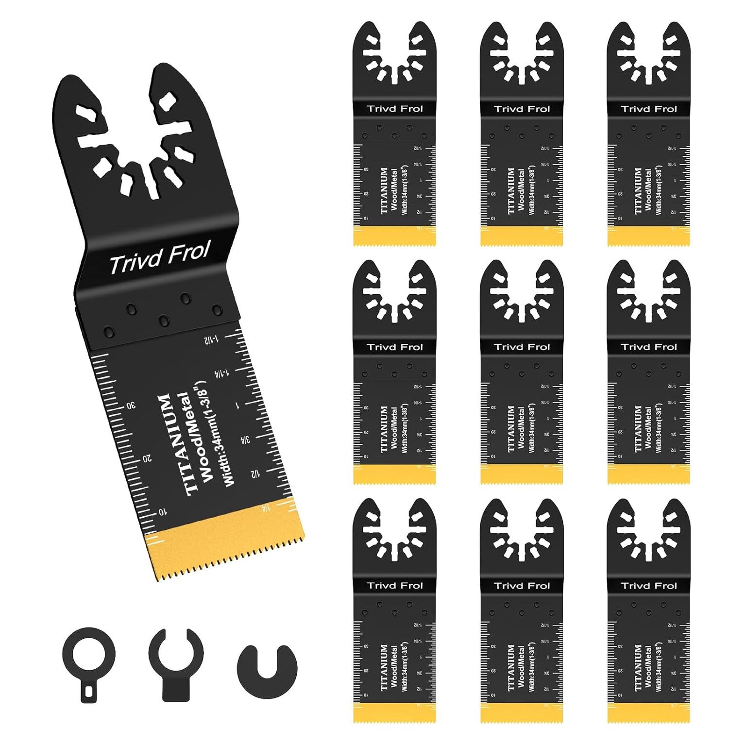 10 Cuchillas Oscilantes Titanio TrivdPro para Metal y Madera