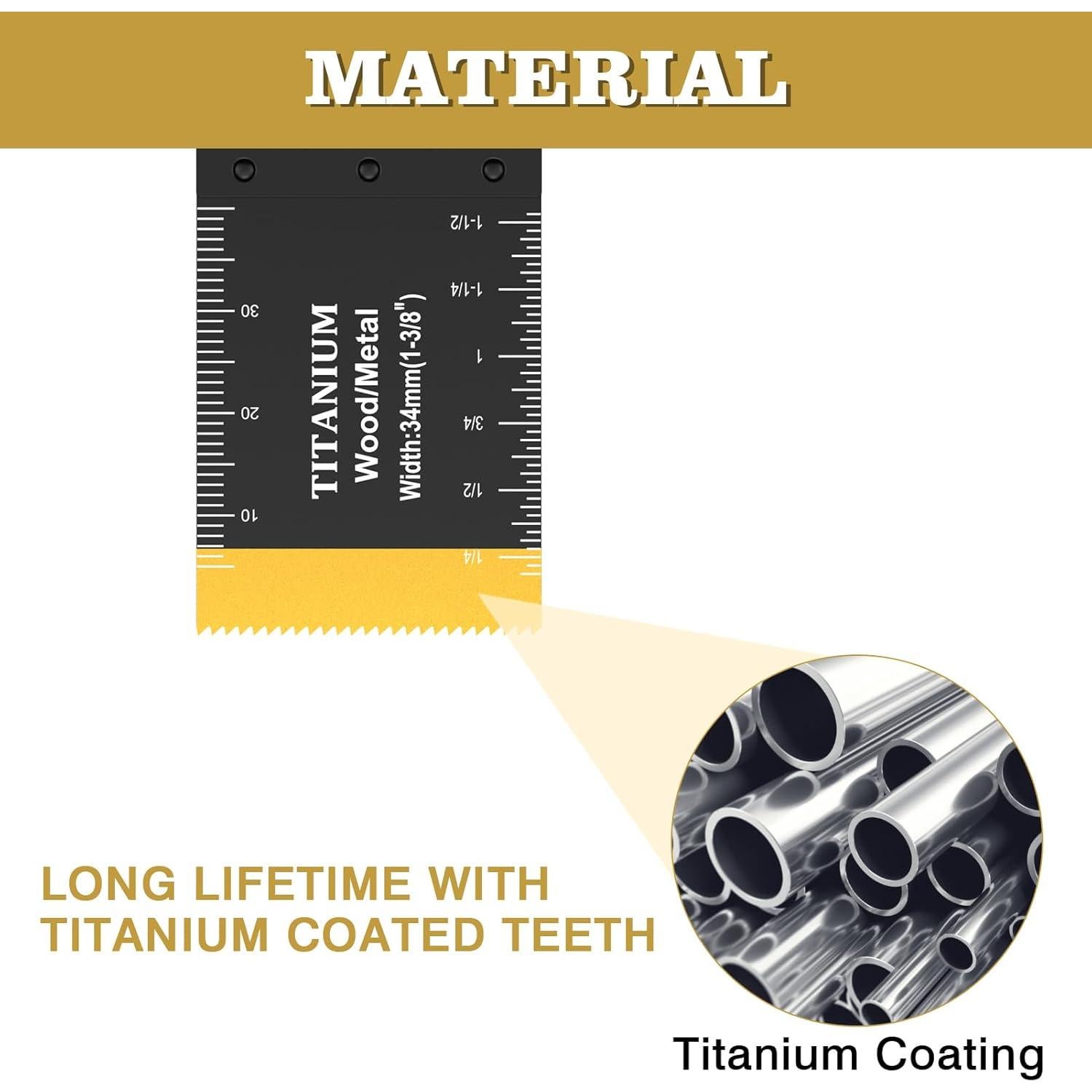 10 Cuchillas Oscilantes Titanio TrivdPro para Metal y Madera