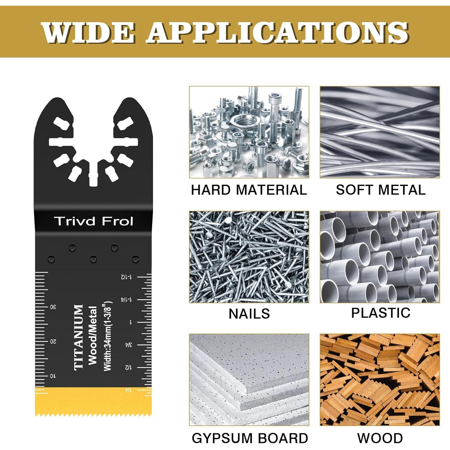 10 Cuchillas Oscilantes Titanio TrivdPro para Metal y Madera