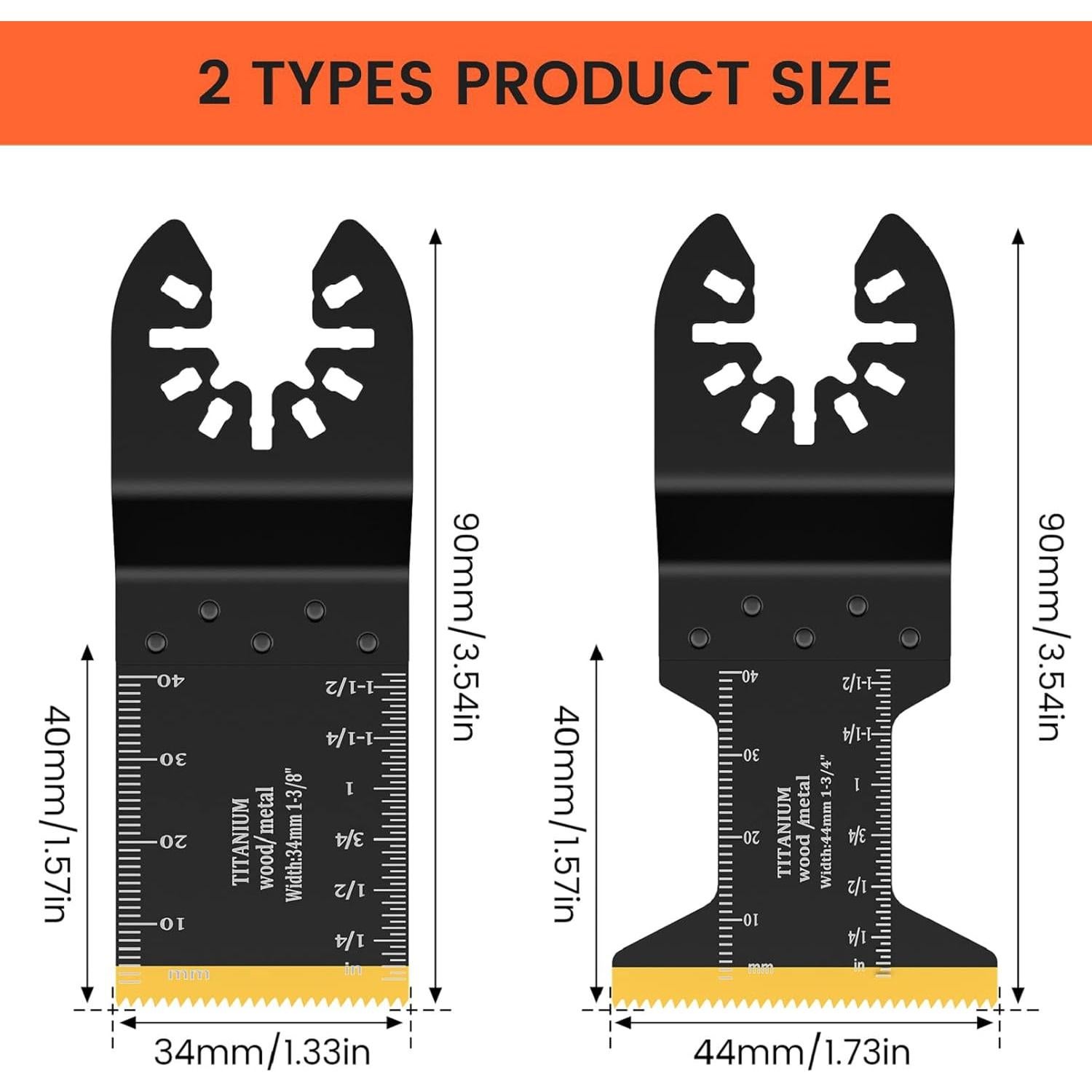 Hojas Oscilantes de Titanio TEMINO 4 Piezas 3,49 y 4,45 cm