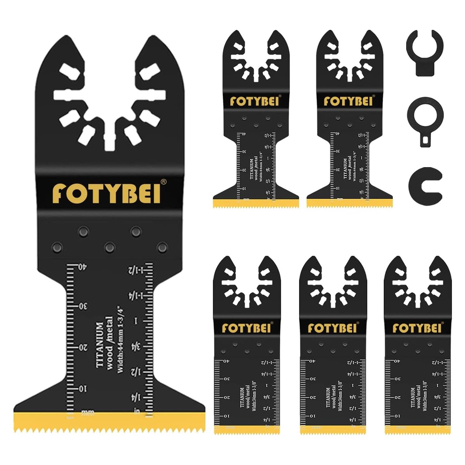 Hojas de sierra oscilante FOTYBEI 5 piezas titanio 3,49 y 4,45 cm