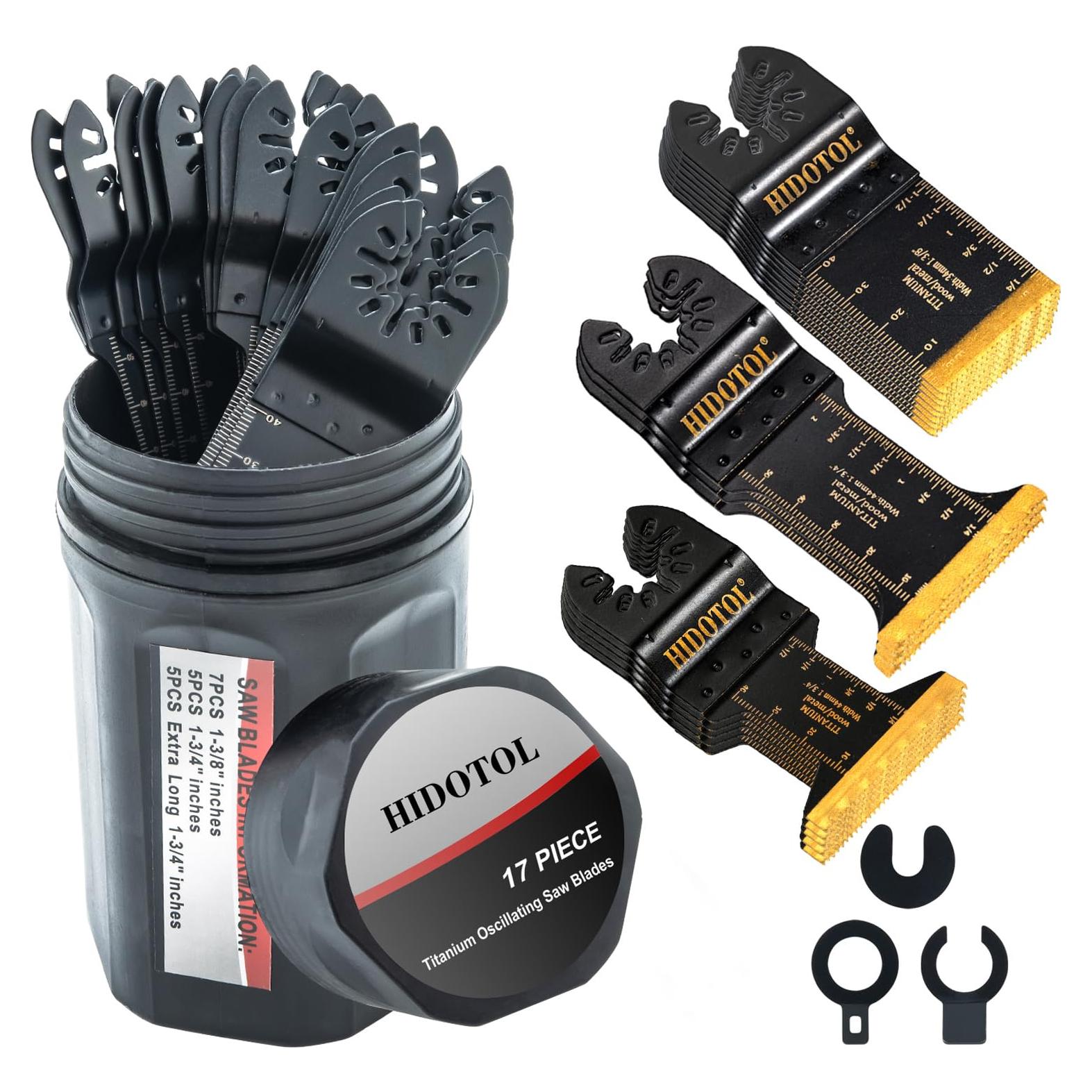 17 PCS Cuchillas Oscilantes Titanio HIDOTOL para Cortar