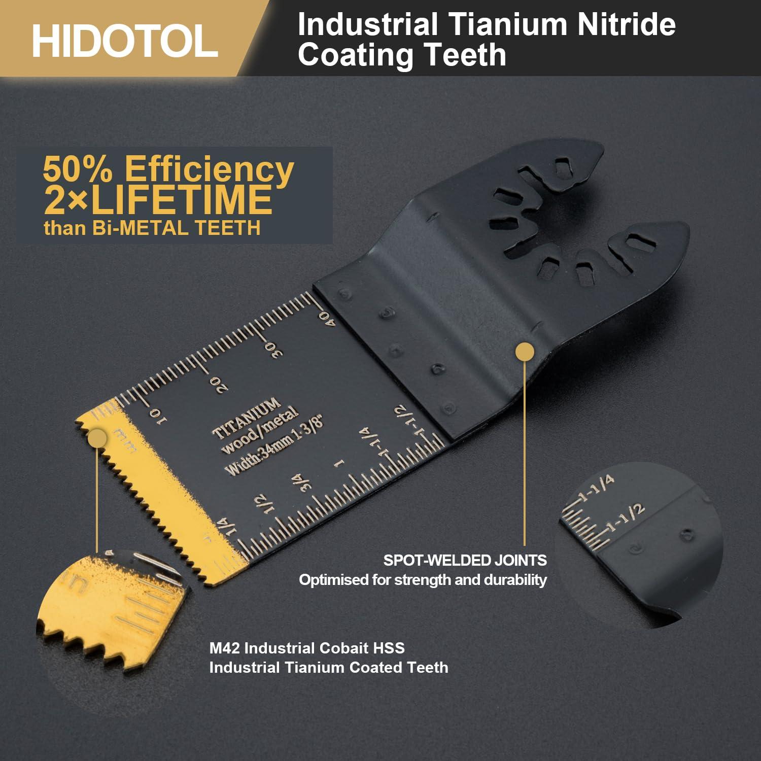 17 PCS Cuchillas Oscilantes Titanio HIDOTOL para Cortar