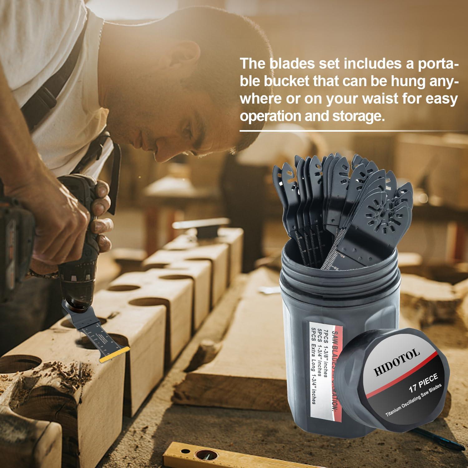 17 PCS Cuchillas Oscilantes Titanio HIDOTOL para Cortar