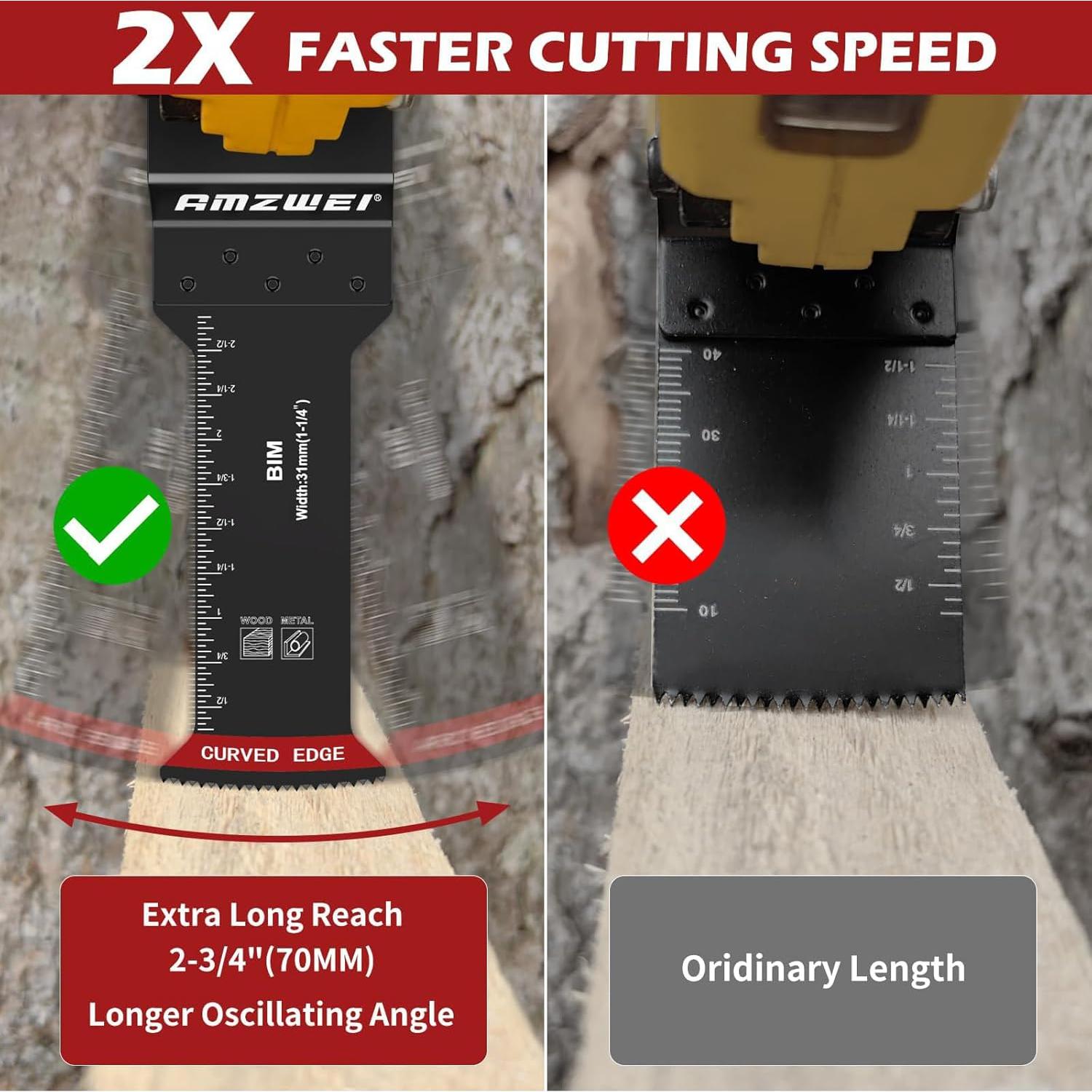 30 Cuchillas Bi-Metal AMZWEI para Multiherramienta 3 Tipos