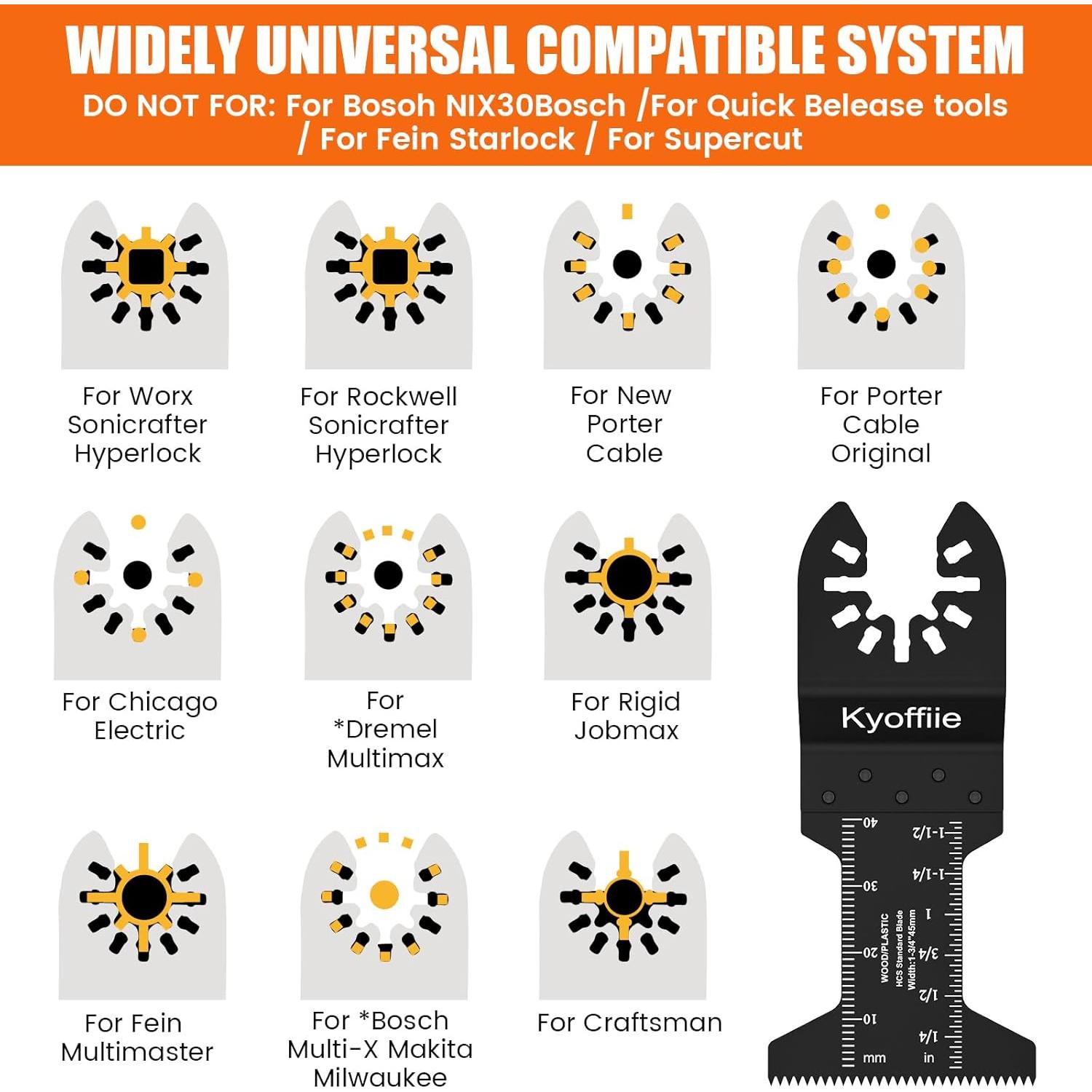 100 Piezas Cuchillas Oscilantes Kyoffiie 4,45 cm Madera Plástico