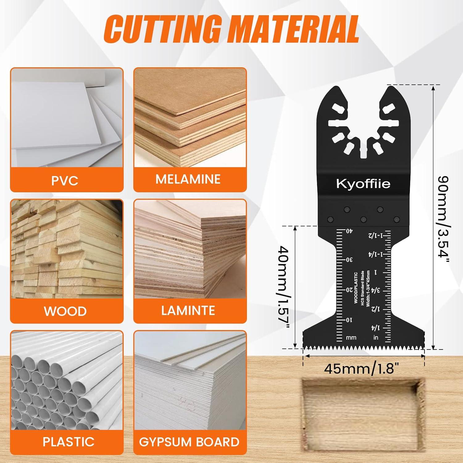 100 Piezas Cuchillas Oscilantes Kyoffiie 4,45 cm Madera Plástico