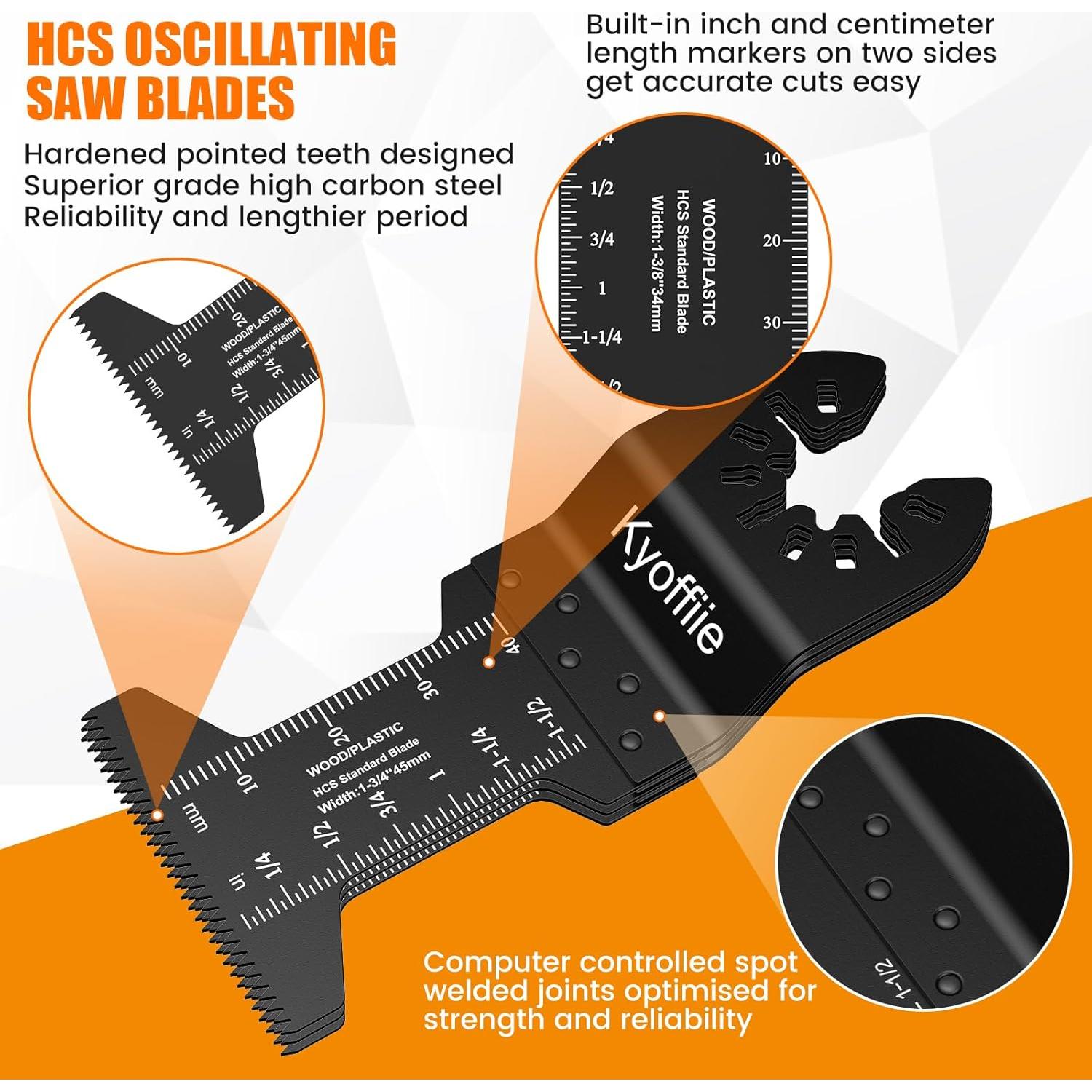 100 Piezas Cuchillas Oscilantes Kyoffiie 4,45 cm Madera Plástico