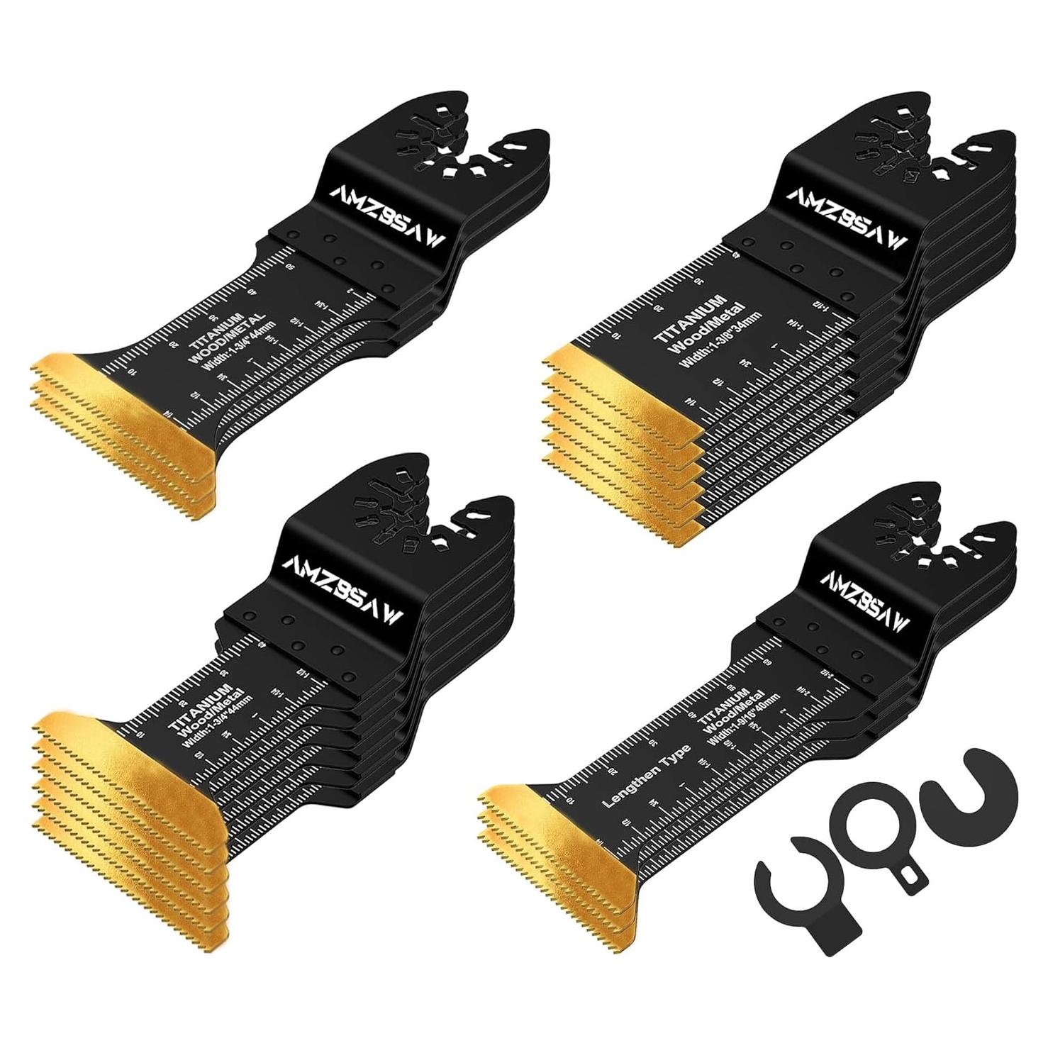 18 Piezas Cuchillas Oscilantes Titanio AMZBSAW para Metal