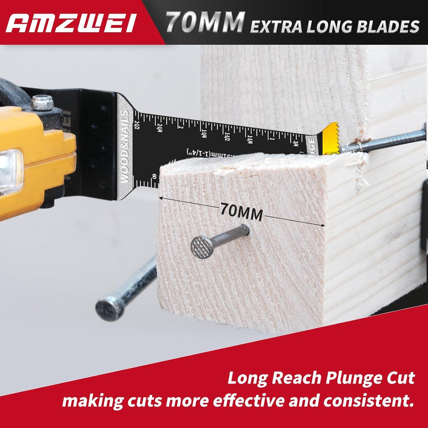 Cuchillas Oscilantes AMZWEI 20 Pcs Titanio 70mm Dientes Japoneses