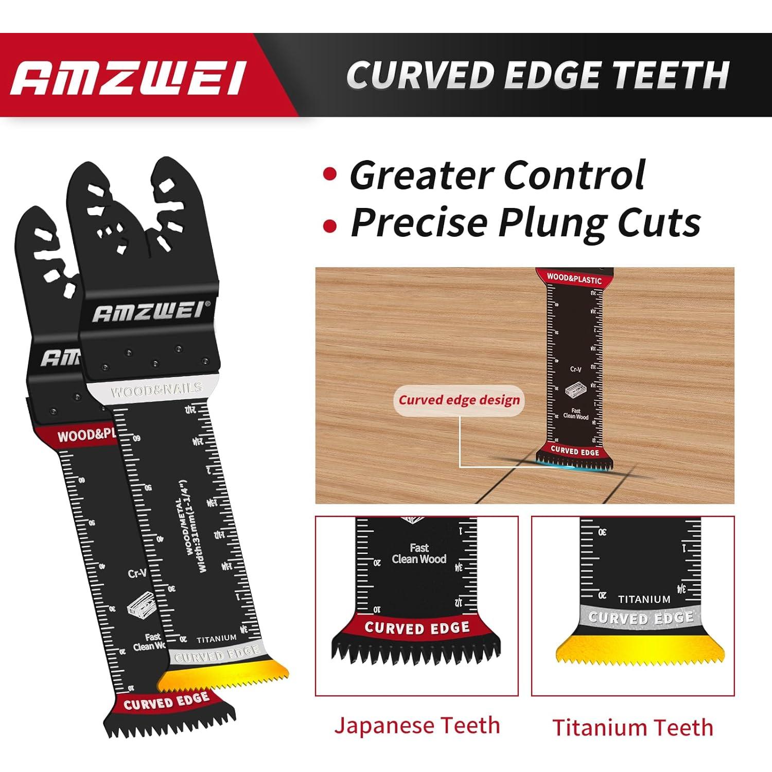 Cuchillas Oscilantes AMZWEI 20 Pcs Titanio 70mm Dientes Japoneses