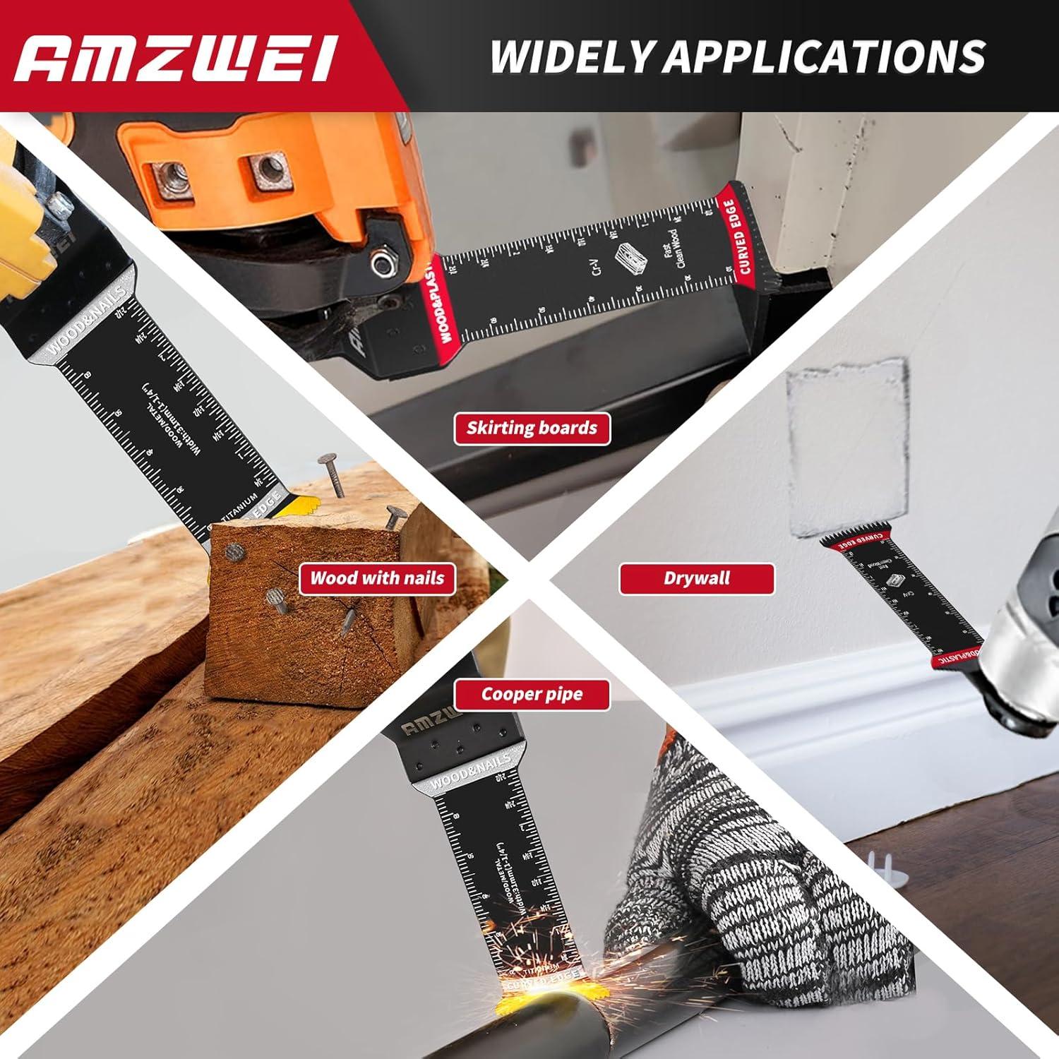 Cuchillas Oscilantes AMZWEI 20 Pcs Titanio 70mm Dientes Japoneses