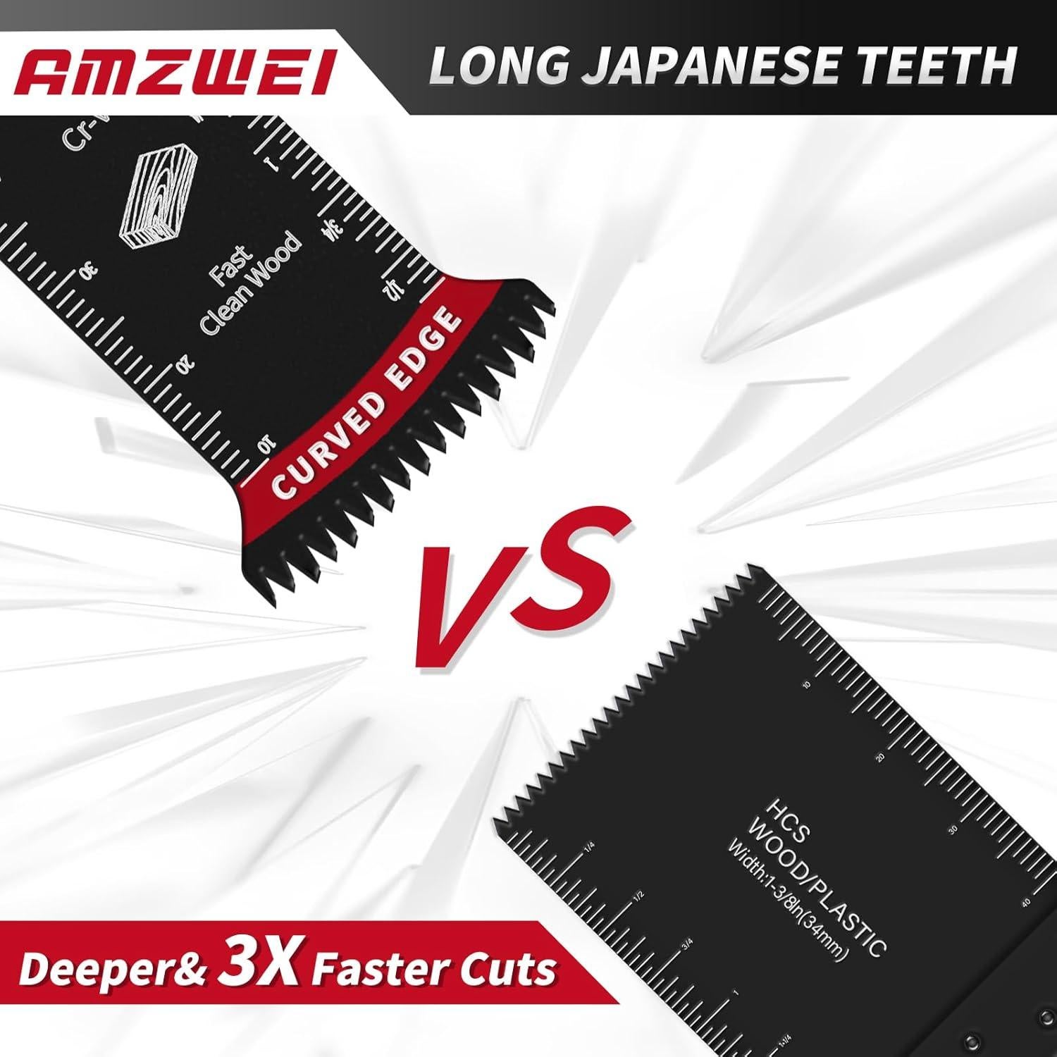 Cuchillas Oscilantes AMZWEI 20 Pcs Titanio 70mm Dientes Japoneses