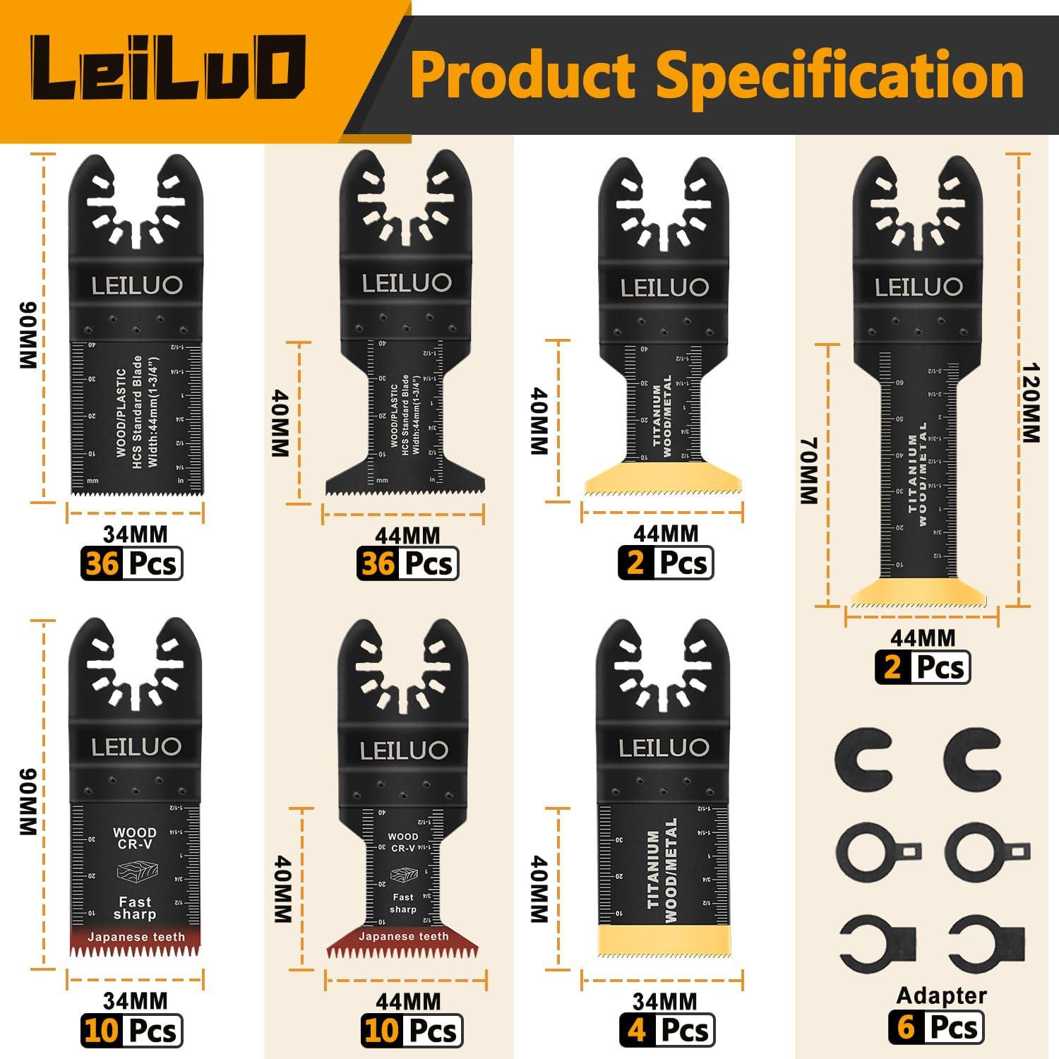 Juego de Cuchillas Multiherramienta LEILUO 100 Pcs para Madera