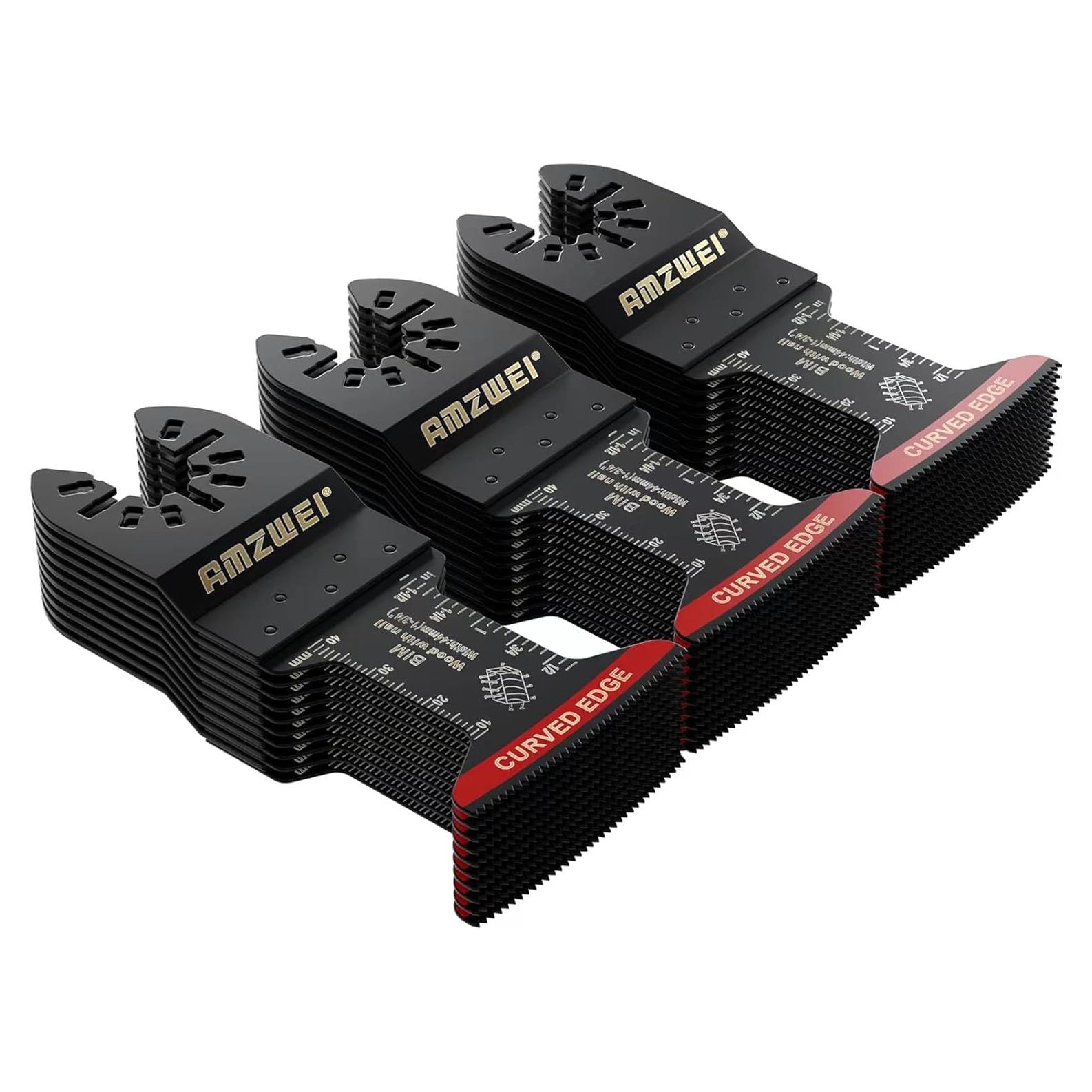 30 Cuchillas Oscilantes Bi-Metal AMZWEI 4,45 cm para Metal y Madera