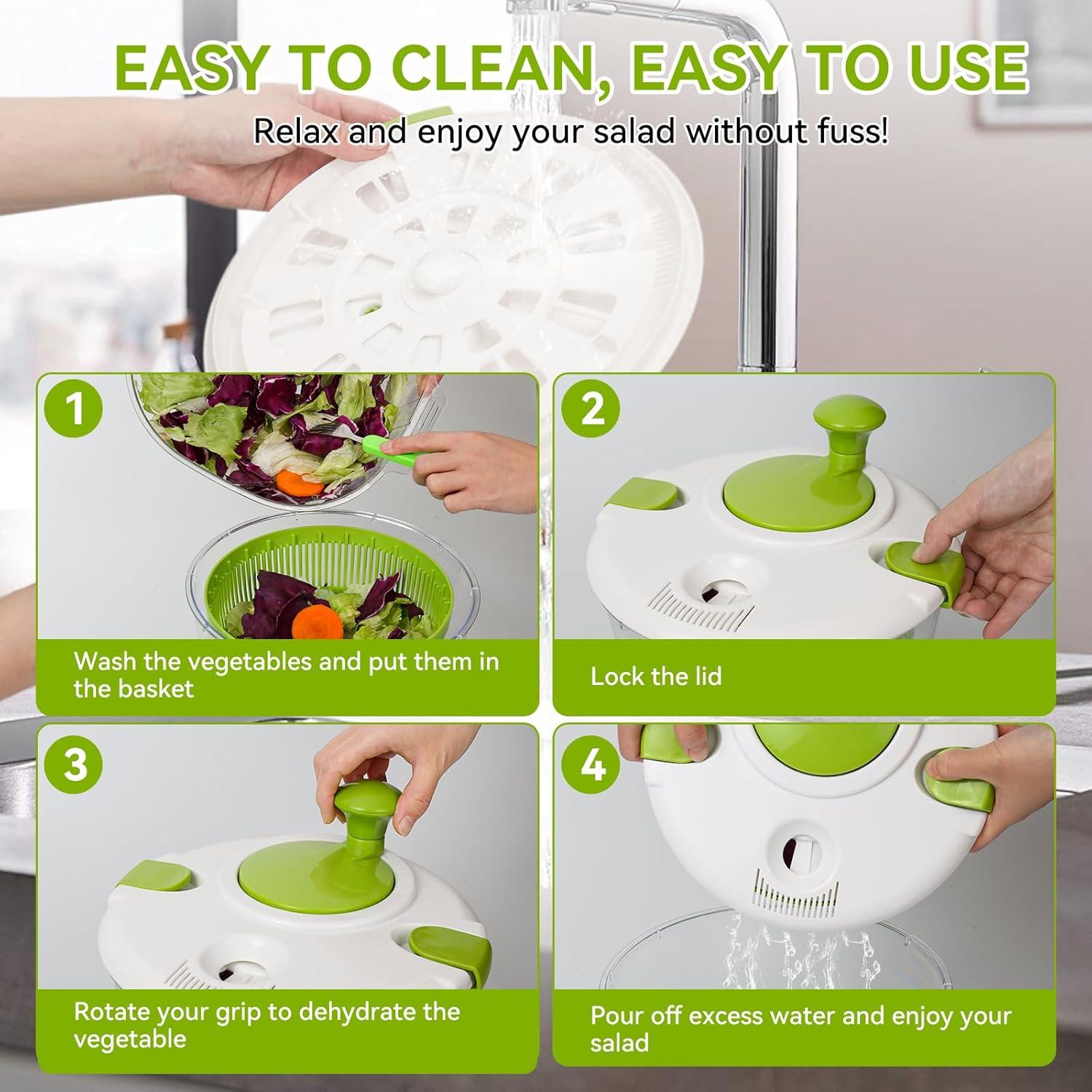 Espiralador de Ensalada XAYCDEHN 5 Cuartos Verde Blanco