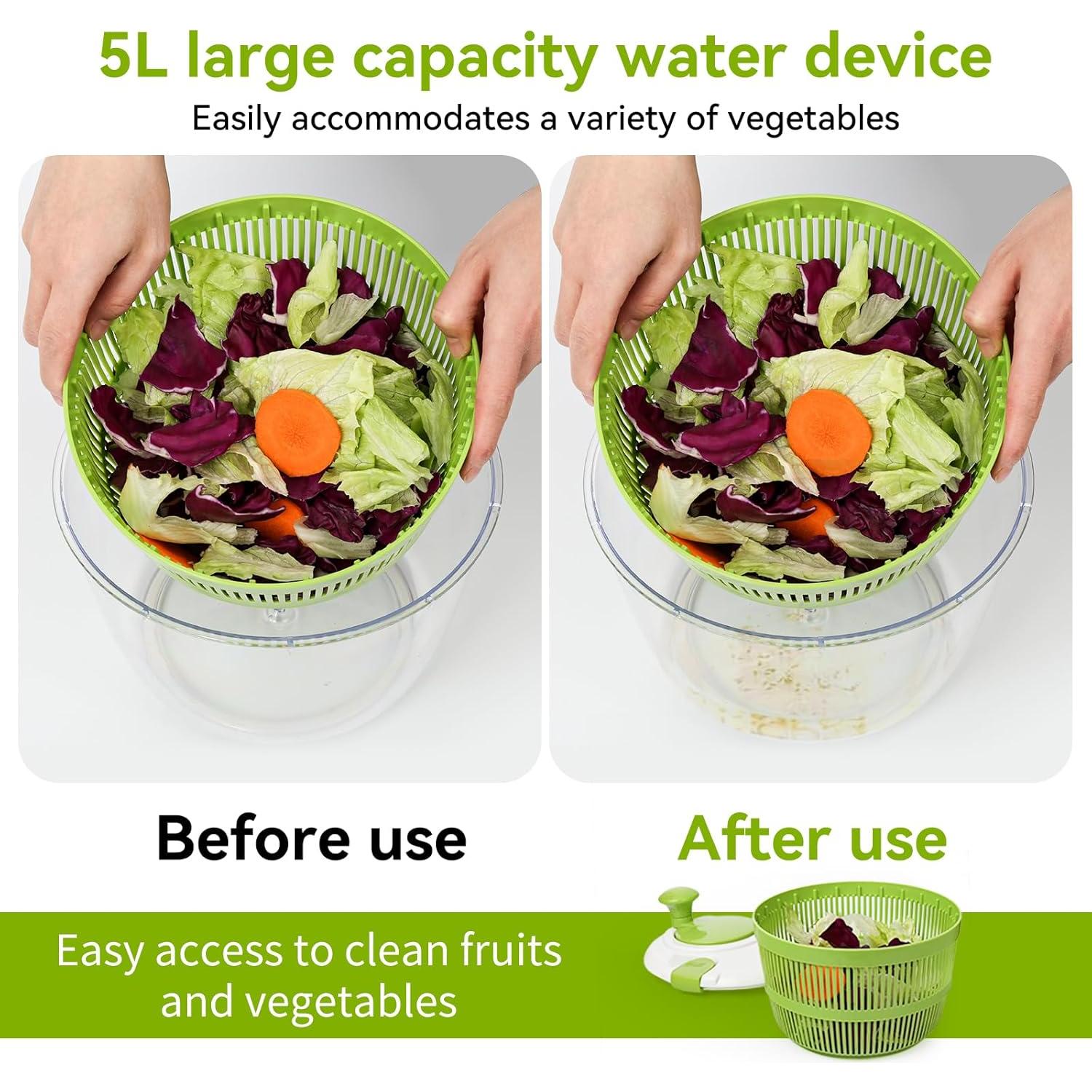 Espiralador de Ensalada XAYCDEHN 5 Cuartos Verde Blanco