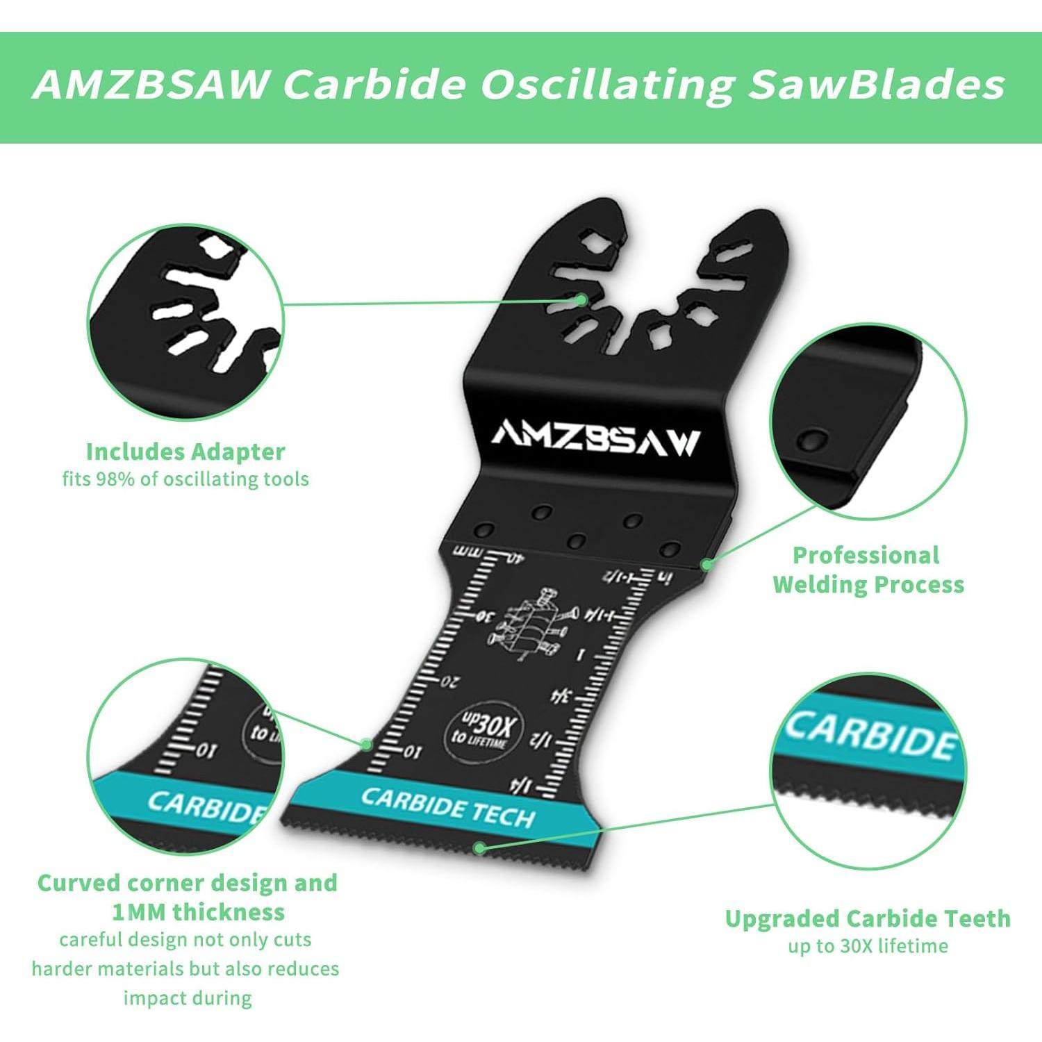 5 Piezas Hojas Oscilantes Carburo AMZBSAW 3,49 cm Multiuso
