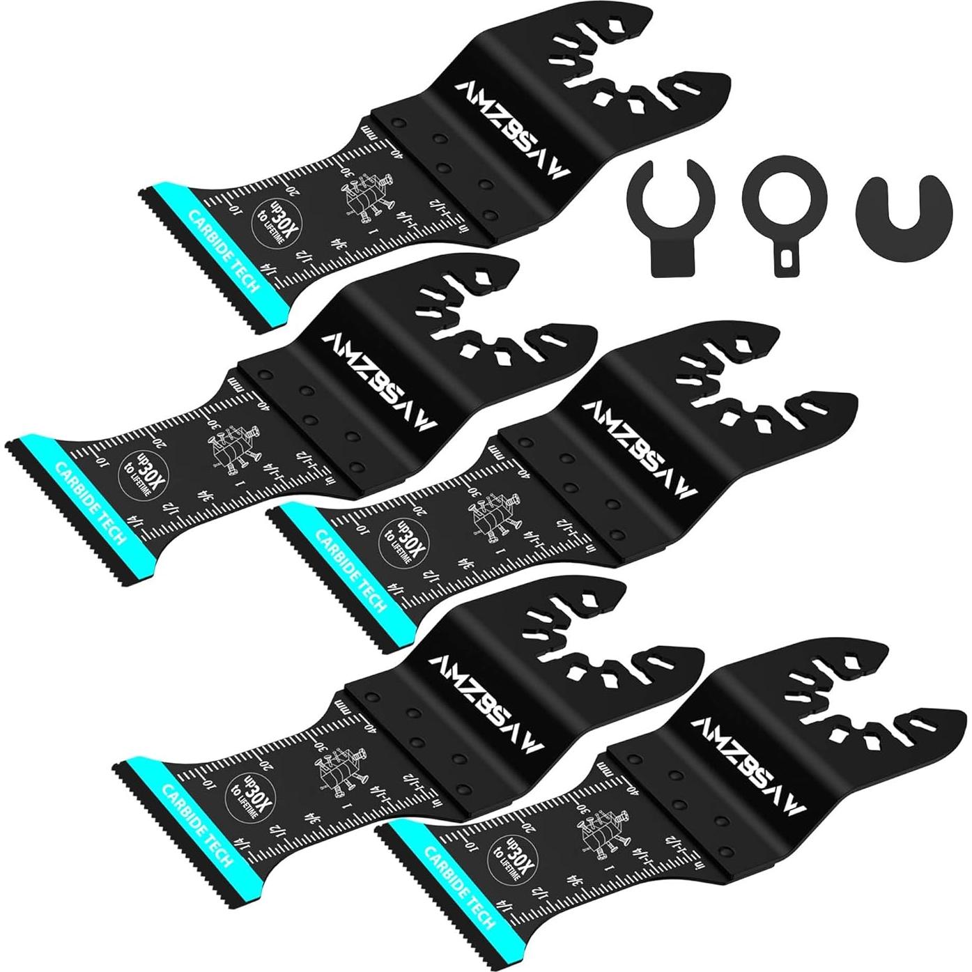 5 Piezas Hojas Oscilantes Carburo AMZBSAW 3,49 cm Multiuso