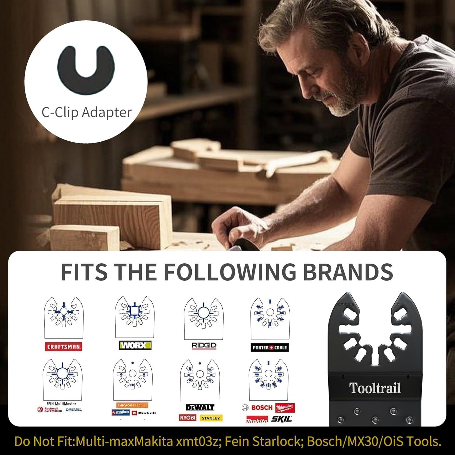 Kit 56 Cuchillas Oscilantes Tooltrail para Madera y Metal