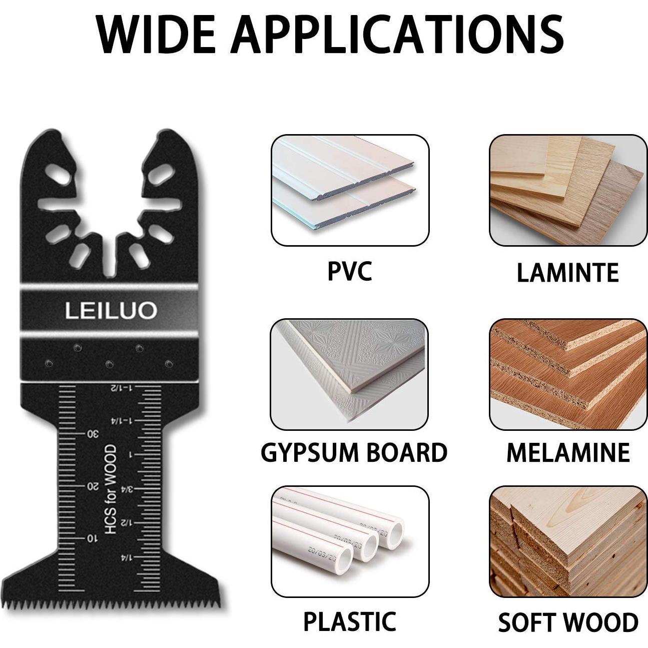 Juego de Cuchillas Oscilantes LEILUO 50 Pcs 3,49 y 4,45 cm