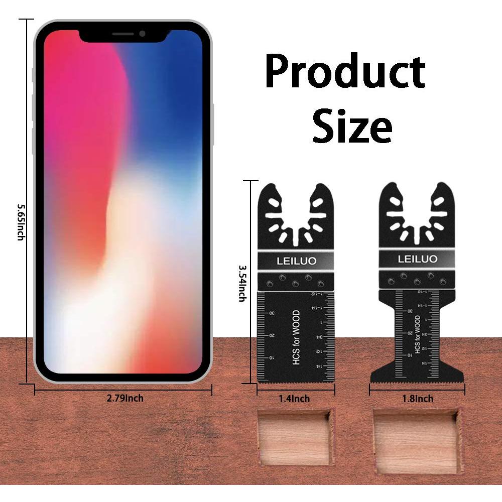 Juego de Cuchillas Oscilantes LEILUO 50 Pcs 3,49 y 4,45 cm