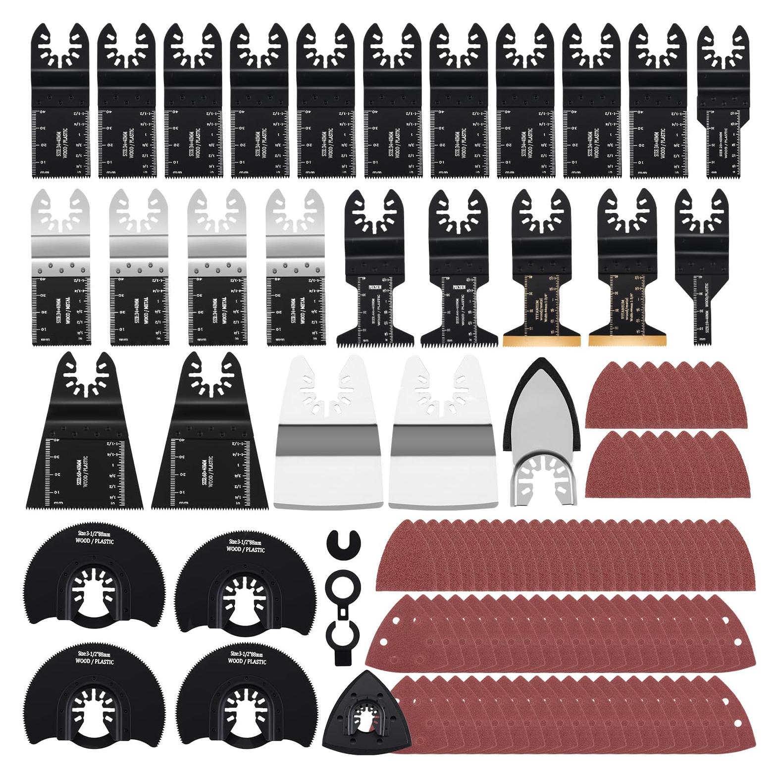 115PCS Hojas de sierra oscilante TuhooMall para madera y metal