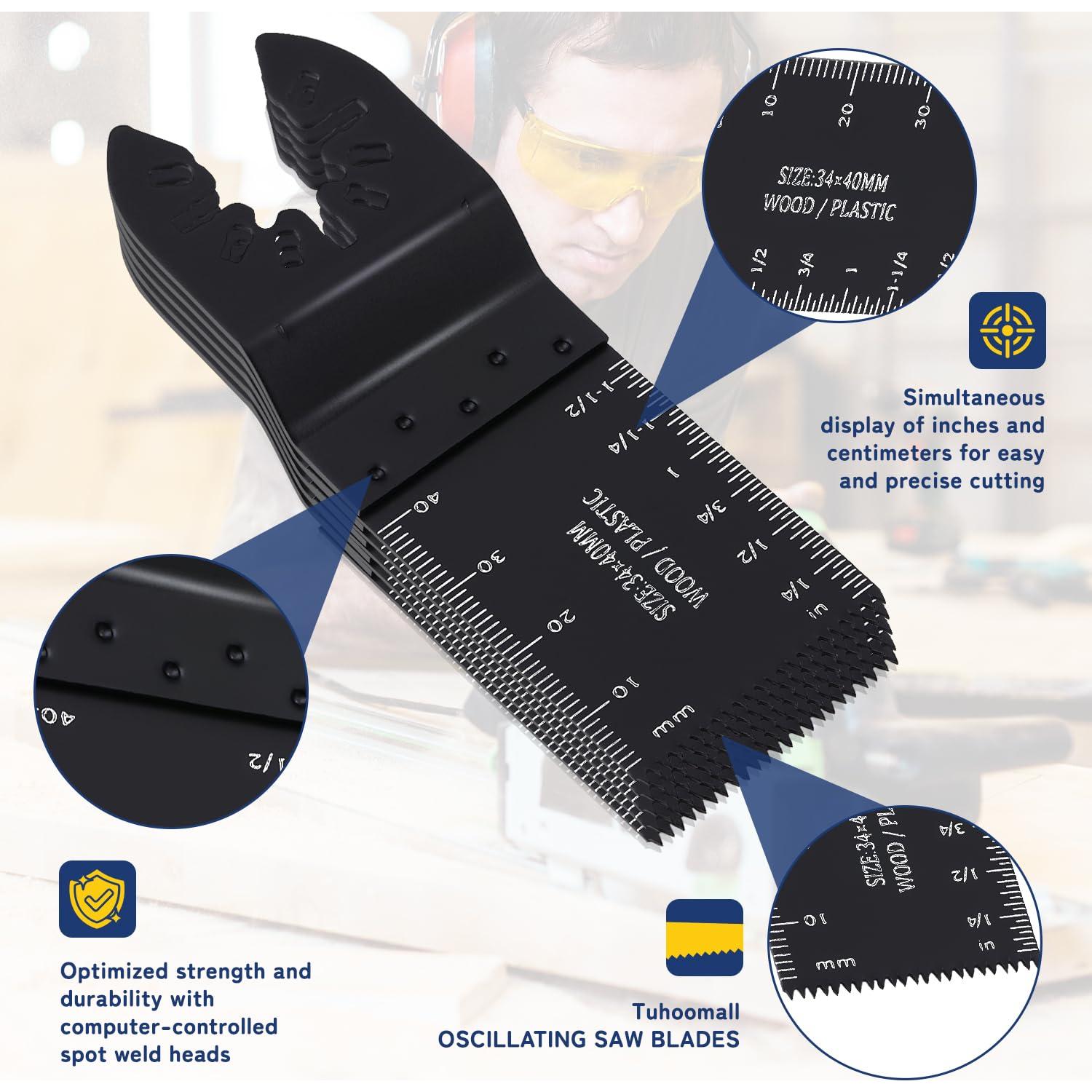 115PCS Hojas de sierra oscilante TuhooMall para madera y metal