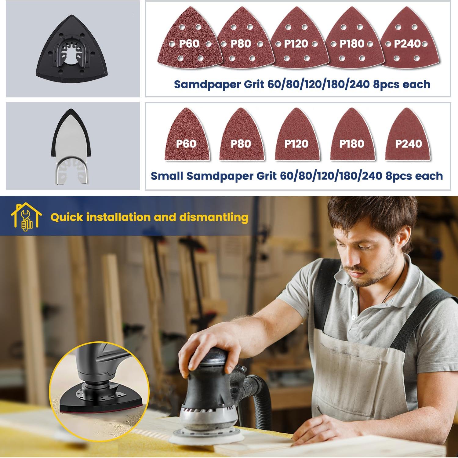 115PCS Hojas de sierra oscilante TuhooMall para madera y metal