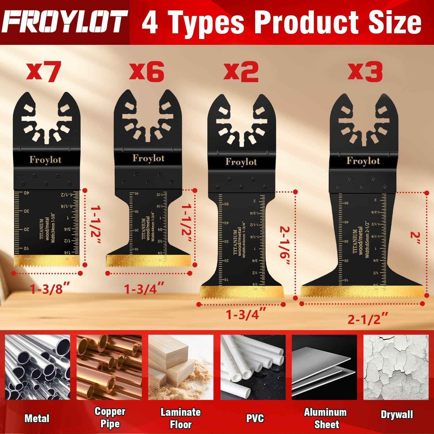 Kit de 18 Hojas de Sierra Oscilante Froylot para Metal y Madera