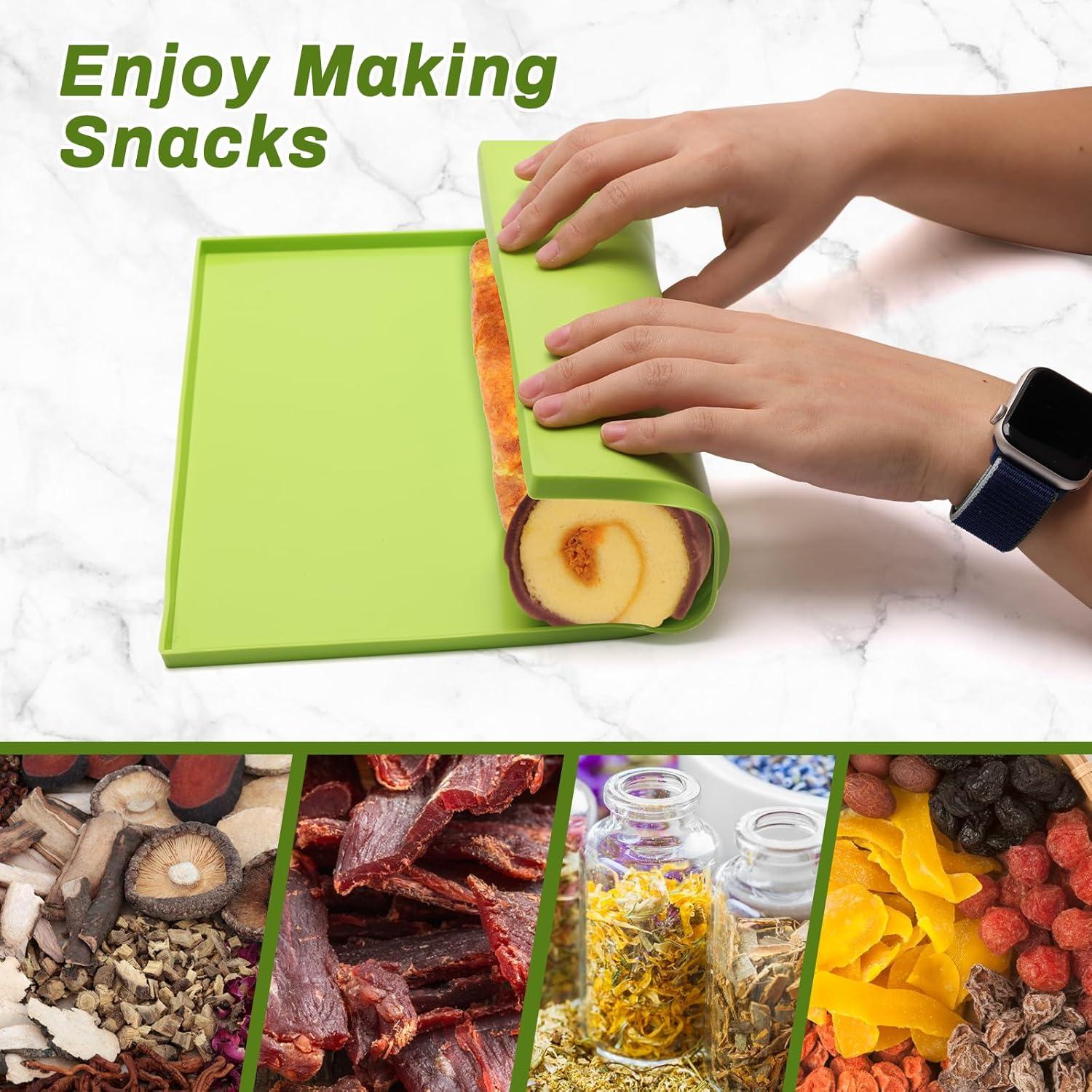 6 Hojas de Silicona para Deshidratador Anglecai Verde 30x26 cm