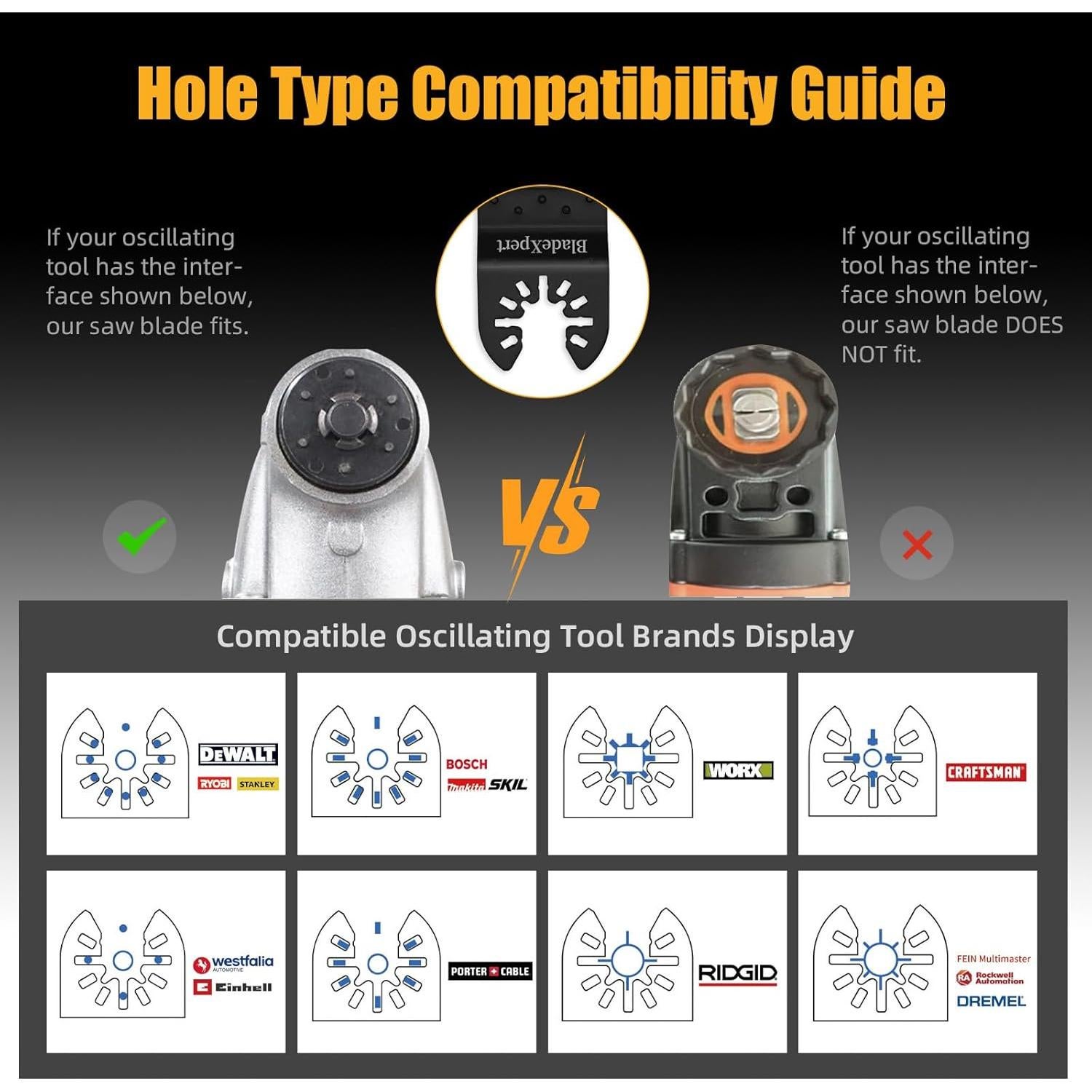 30 Hojas de sierra oscilante BladeXpert para madera y metal