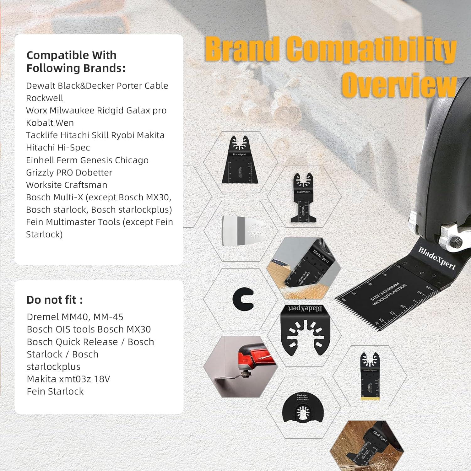 30 Hojas de sierra oscilante BladeXpert para madera y metal