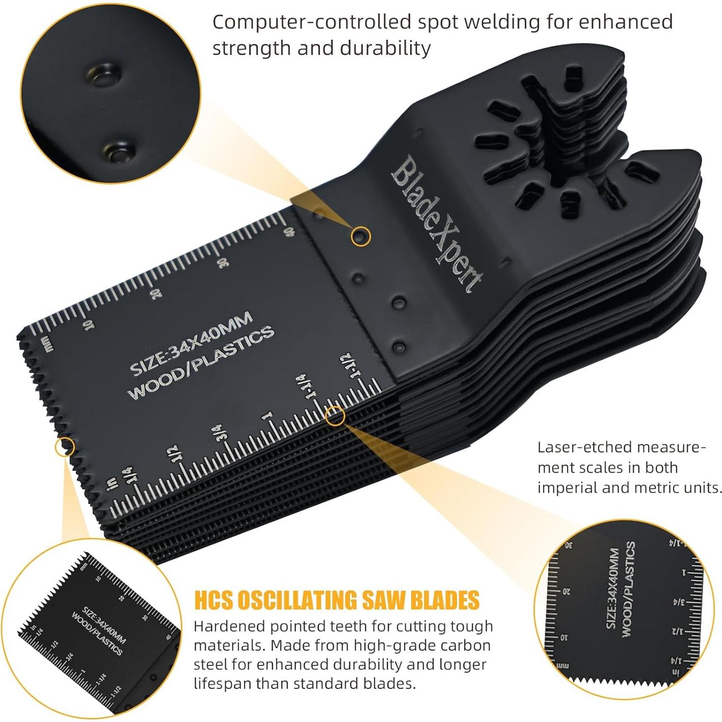 30 Hojas de sierra oscilante BladeXpert para madera y metal