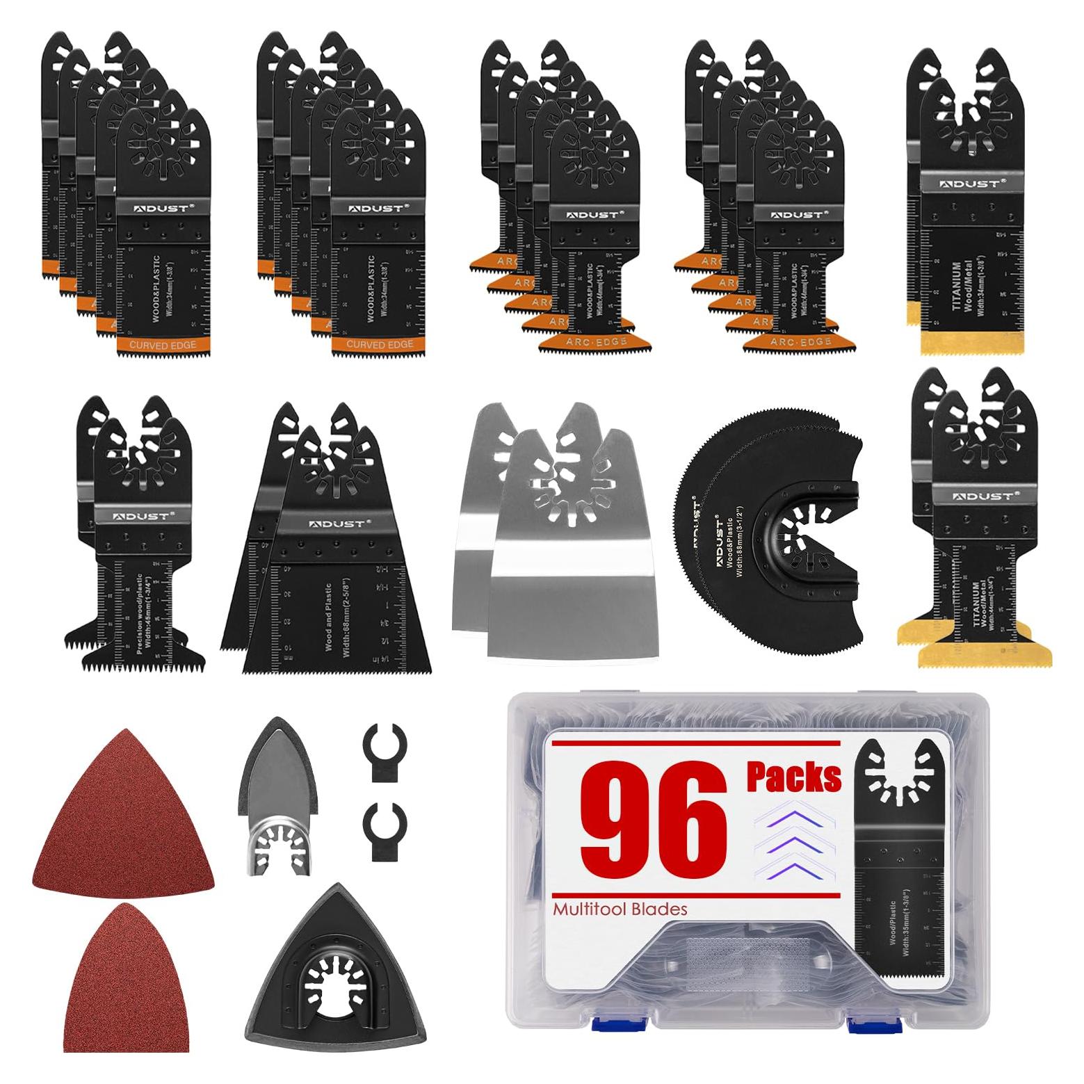 Hojas de Sierra Oscilante Adust 96 Piezas para Madera y Metal