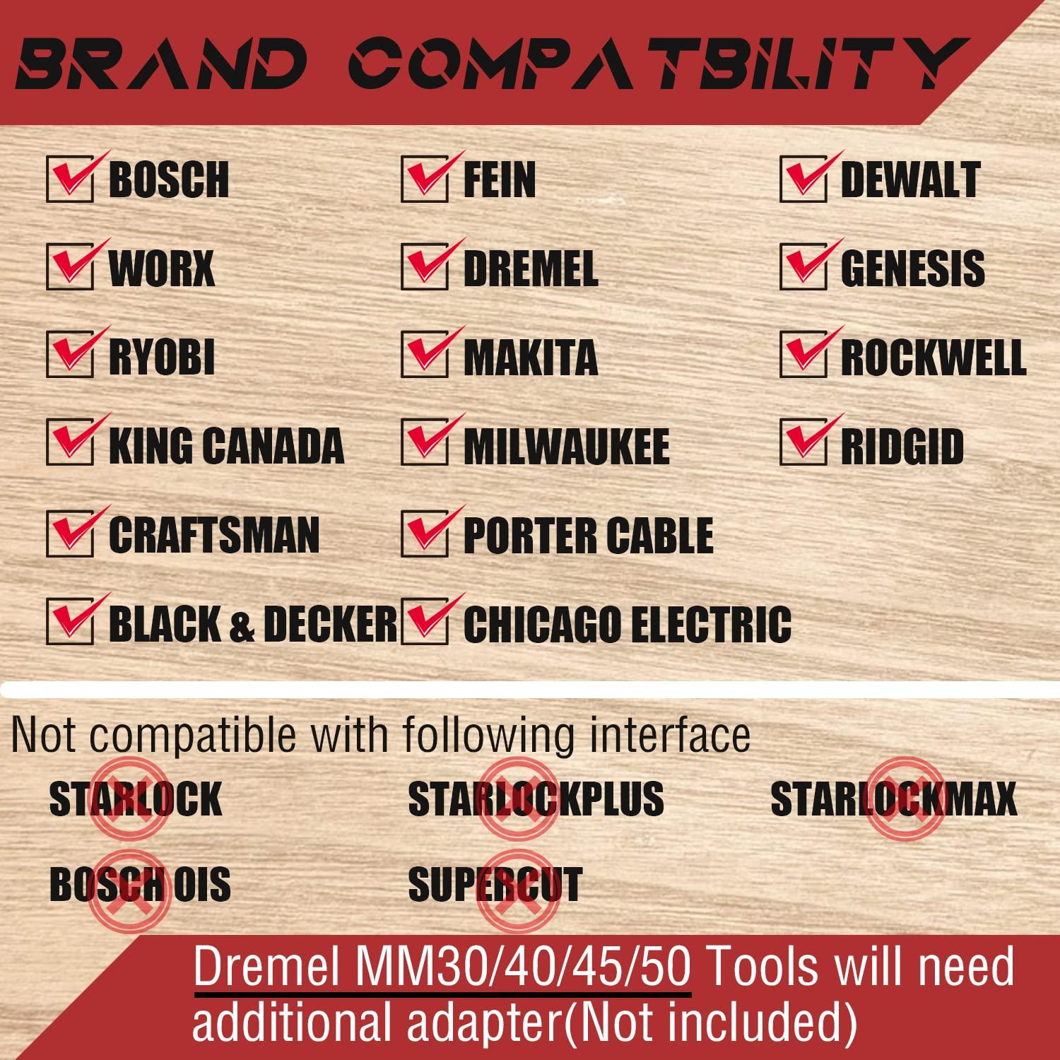 Hojas de Sierra Oscilante Adust 96 Piezas para Madera y Metal